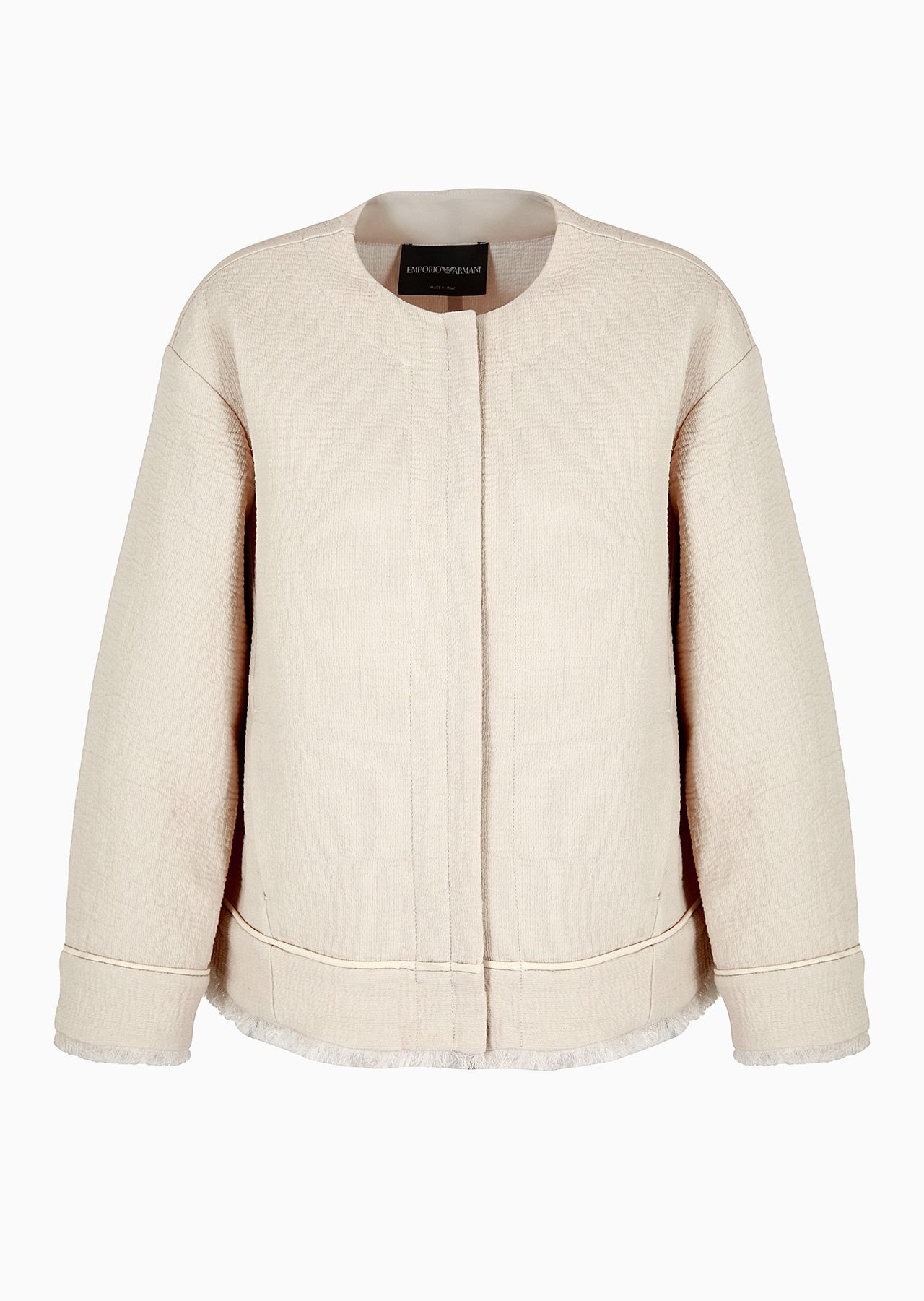 Cotton double-faced crêpe zip-up jacket - 1