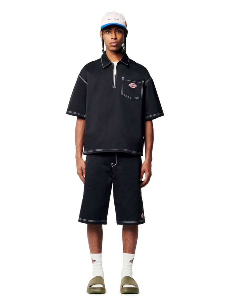 Heron Preston White Stitch Ss Zip Shirt outlook
