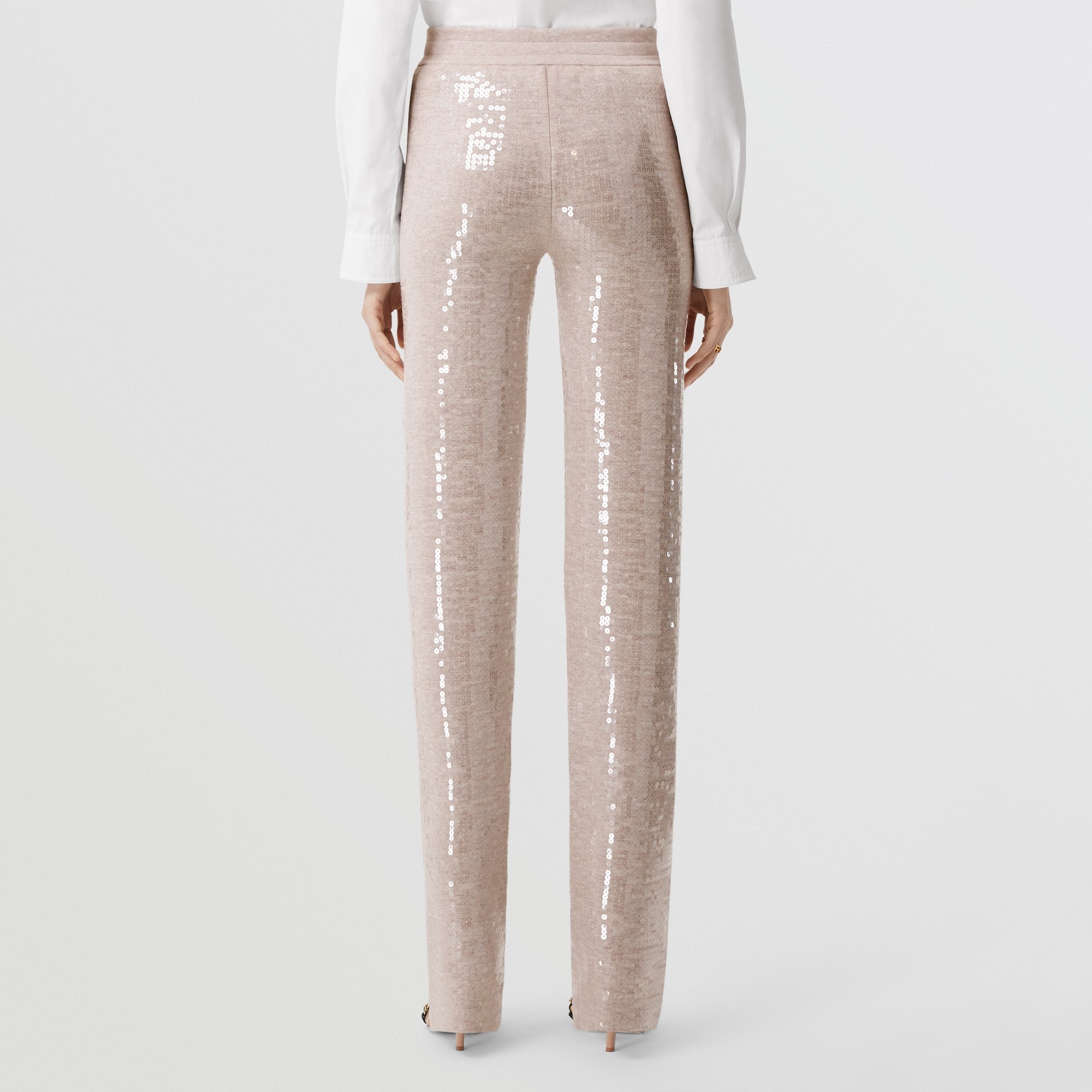 Sequinned Cashmere Cotton Blend Trousers - 3