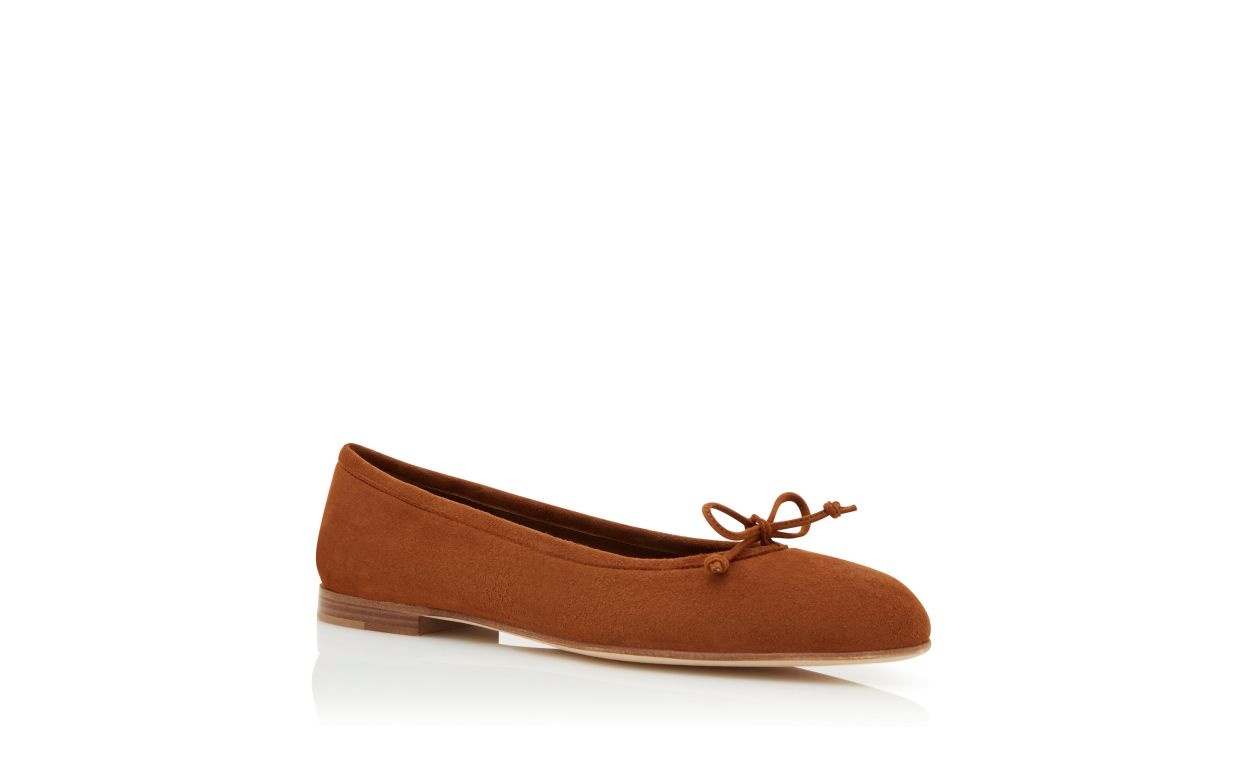 Brown Suede Ballerina Flats - 3