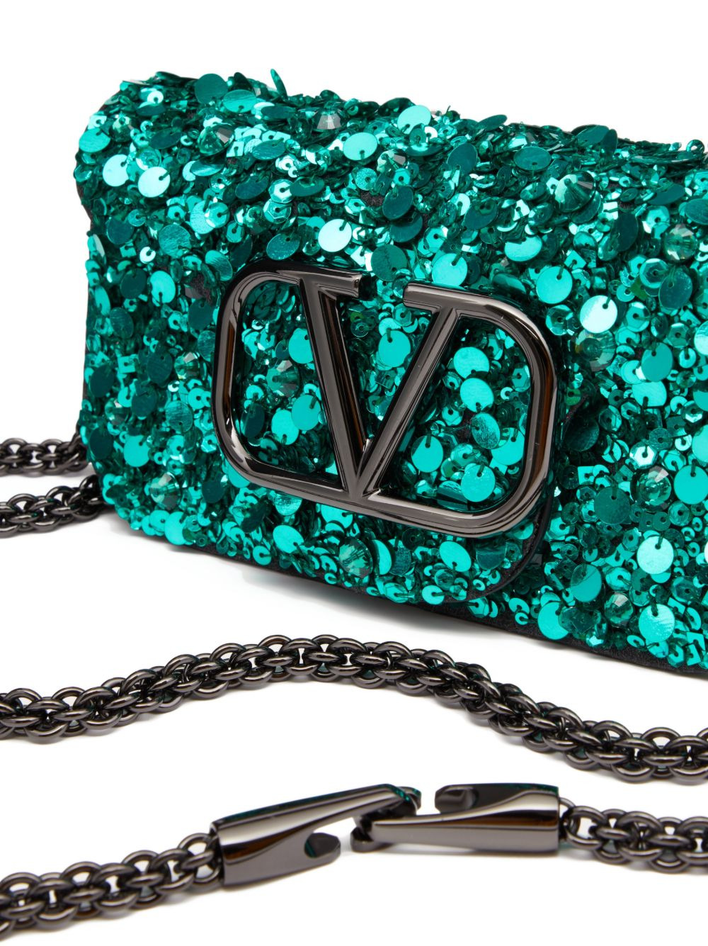 Locò VLogo sequin shoulder bag - 7