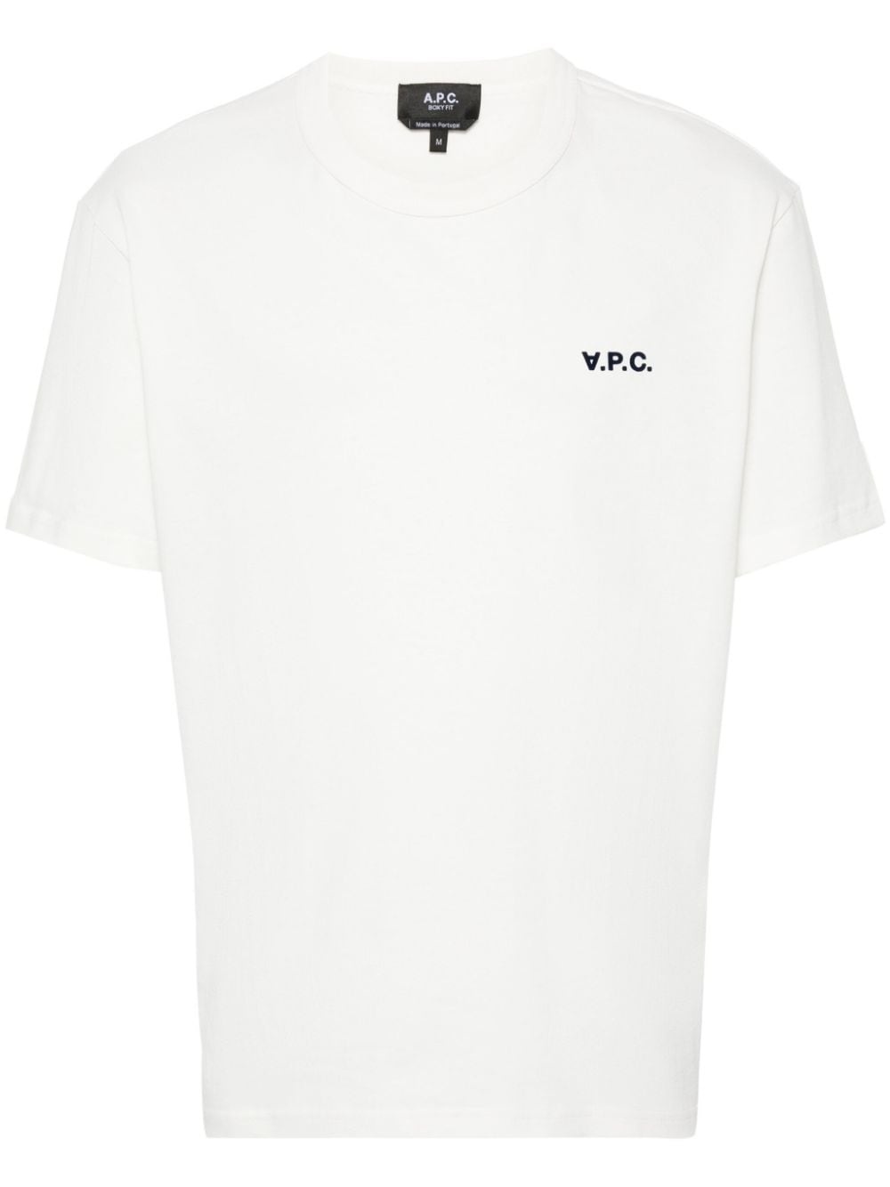 flocked-logo organic cotton T-shirt - 1