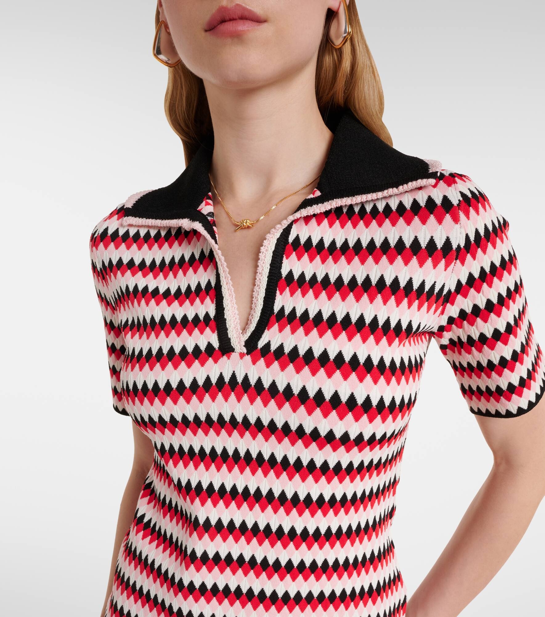 Checkers knitted polo - 4