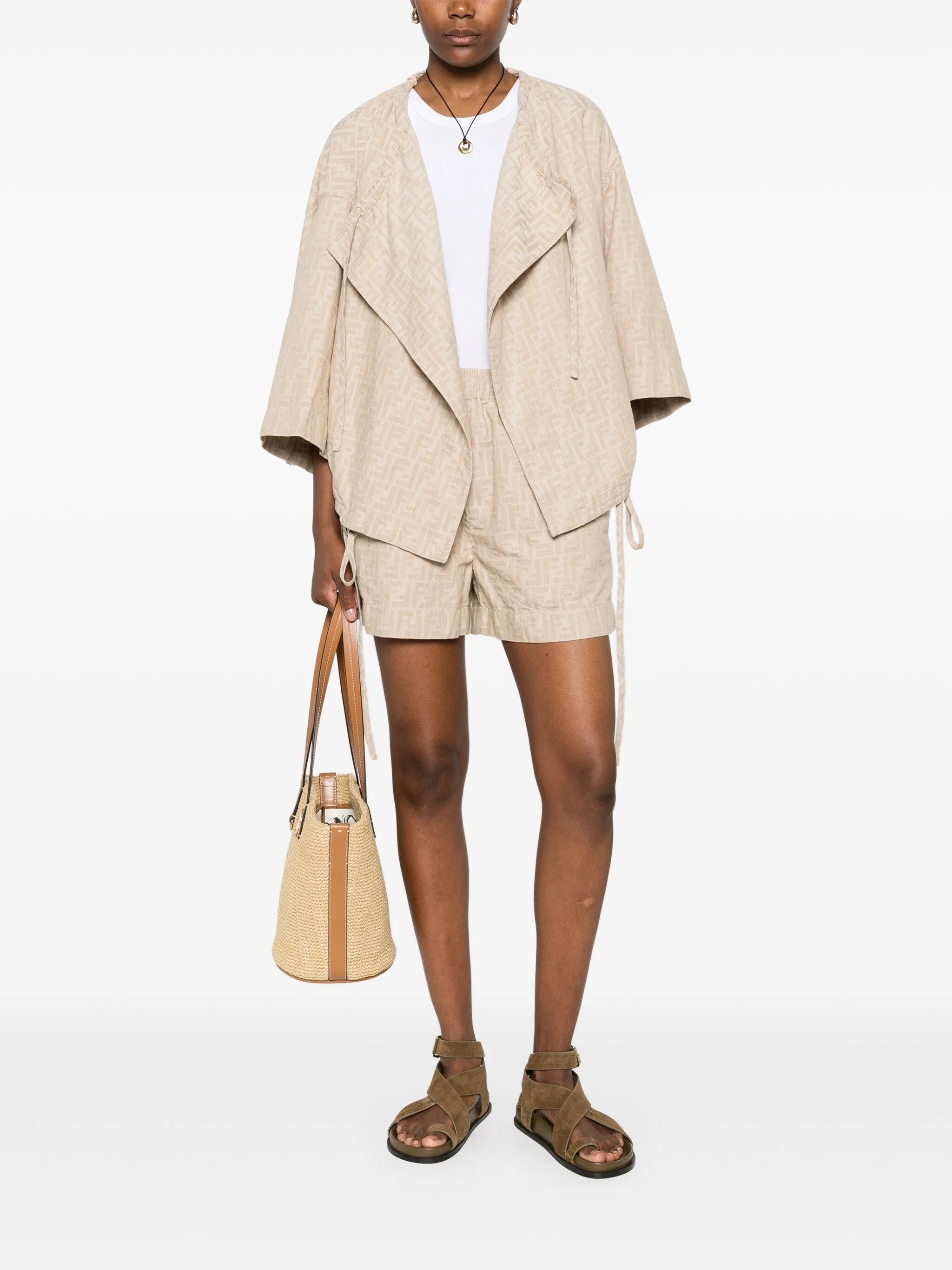 Fendi FF-jacquard Shorts - 5