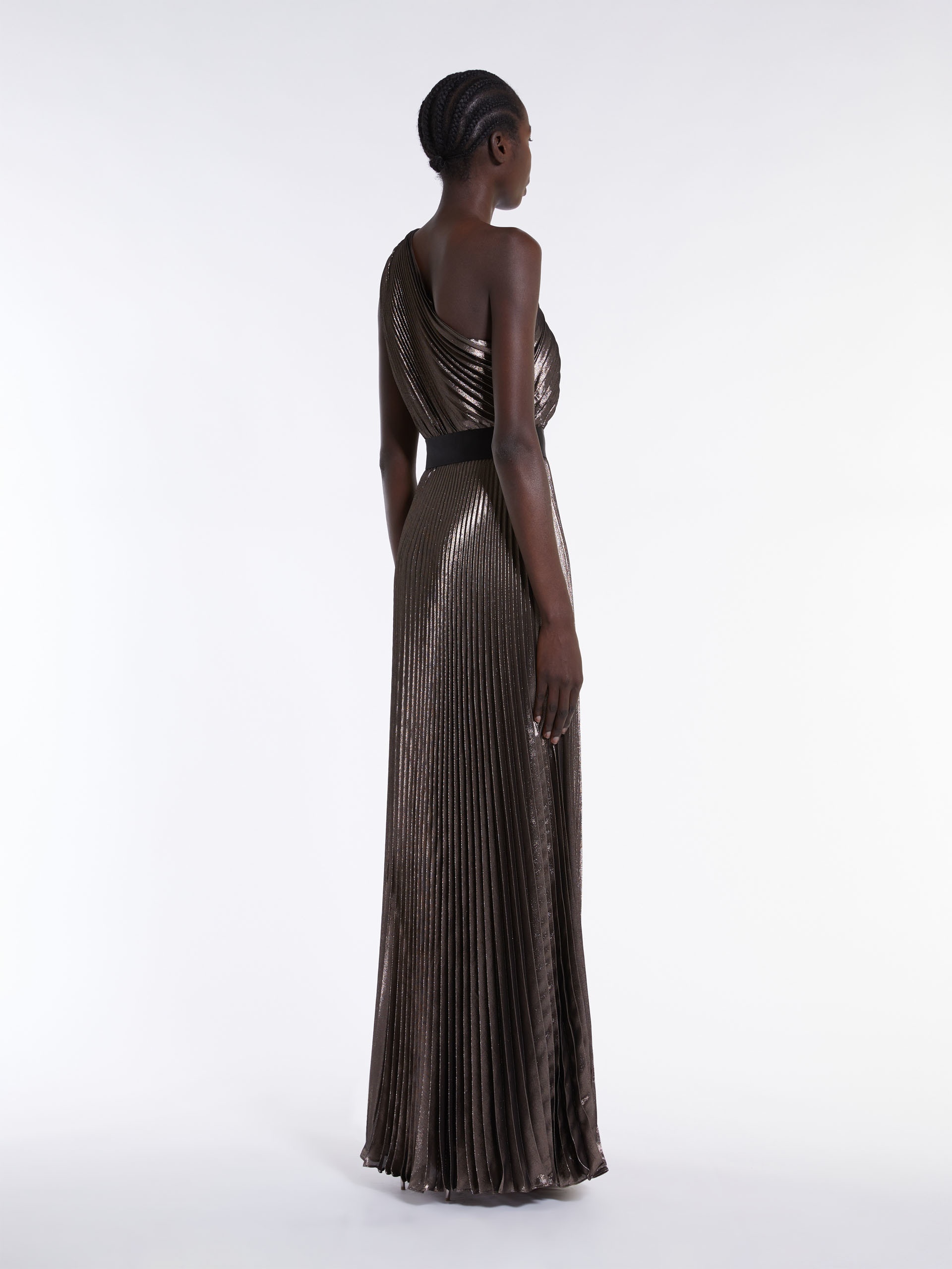 FRANZ One-shoulder dress in lamé silk - 4