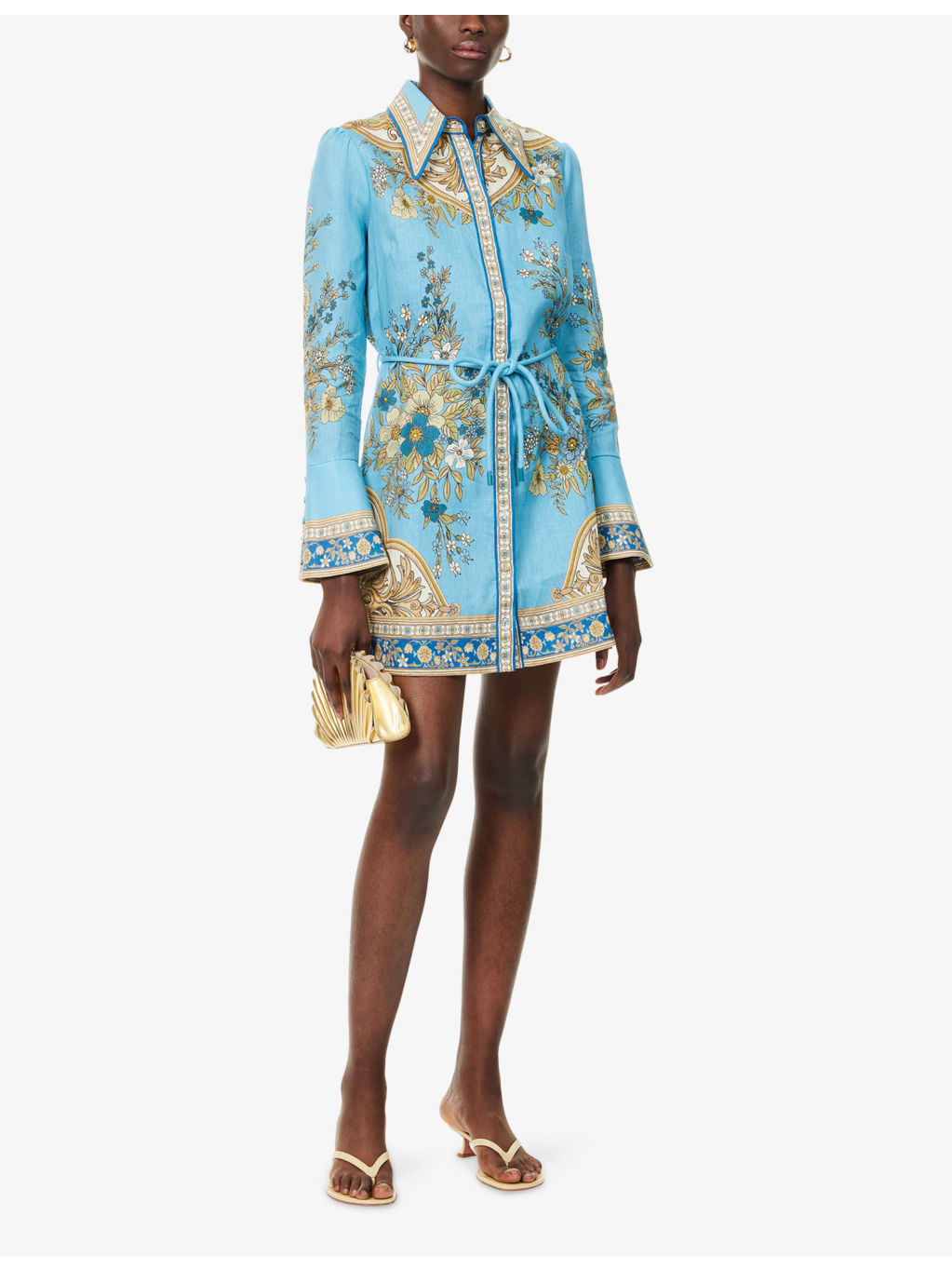 Cassie Floral Flax Mini Dress - 2