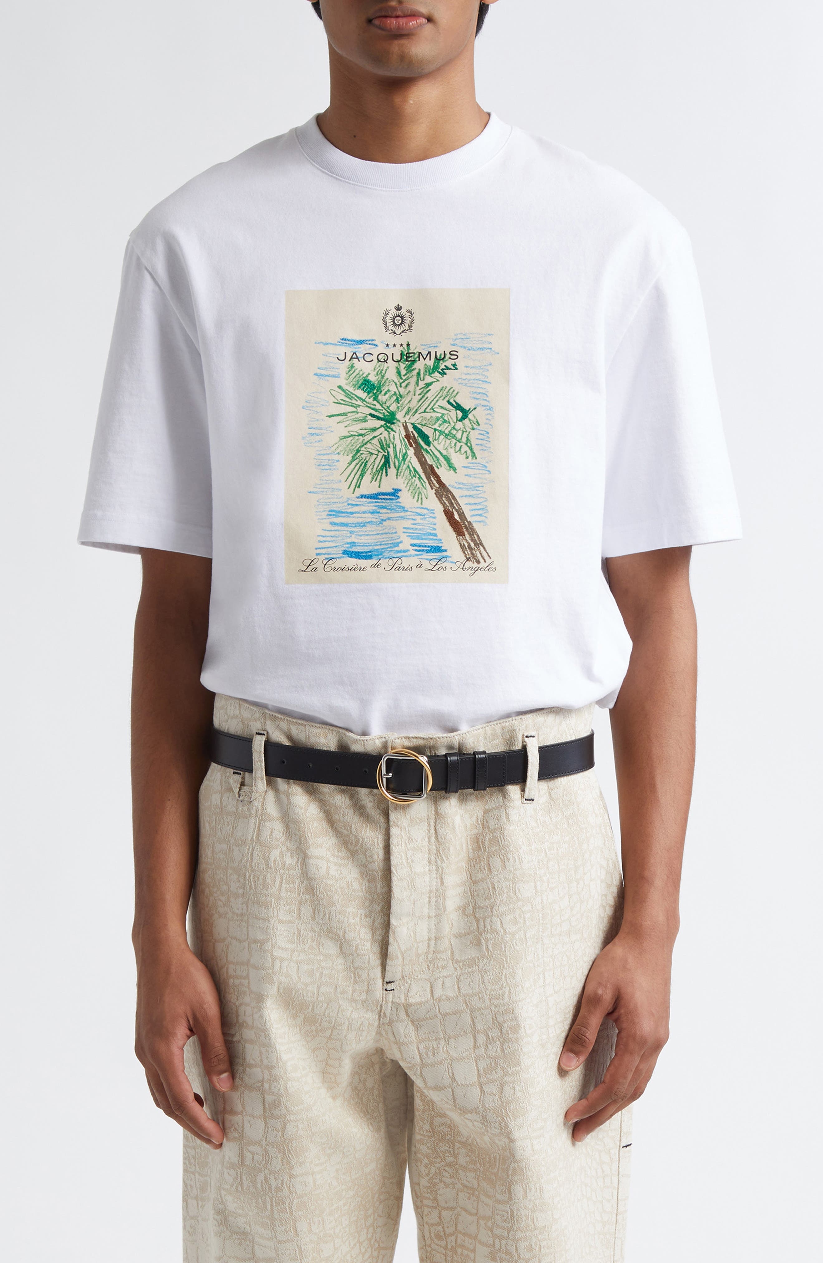 Jacquemus Le T-Shirt Marino Graphic T-Shirt in Arty Hotel White at Nordstrom - 1