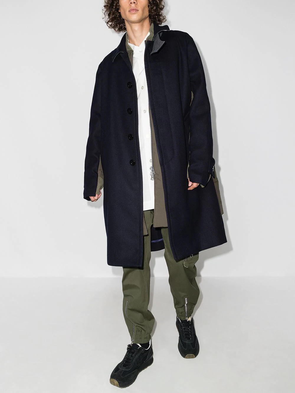 Melton long trench coat - 5