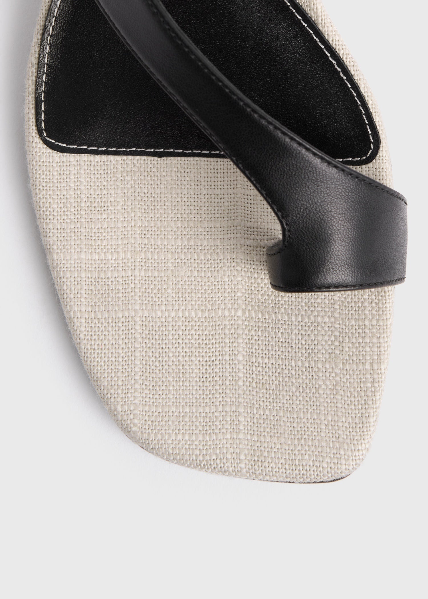 Leather heeled thong sandals black/sand - 7
