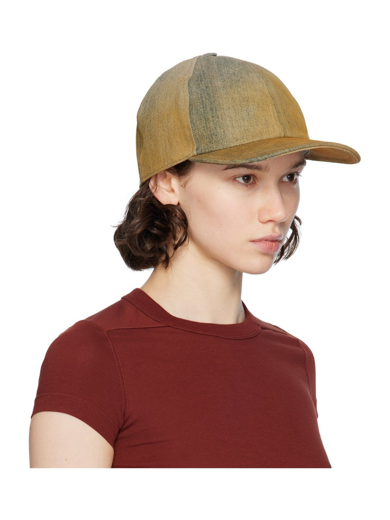 Rick Owens DRKSHDW Yellow Degrade Denim Baseball Cap outlook