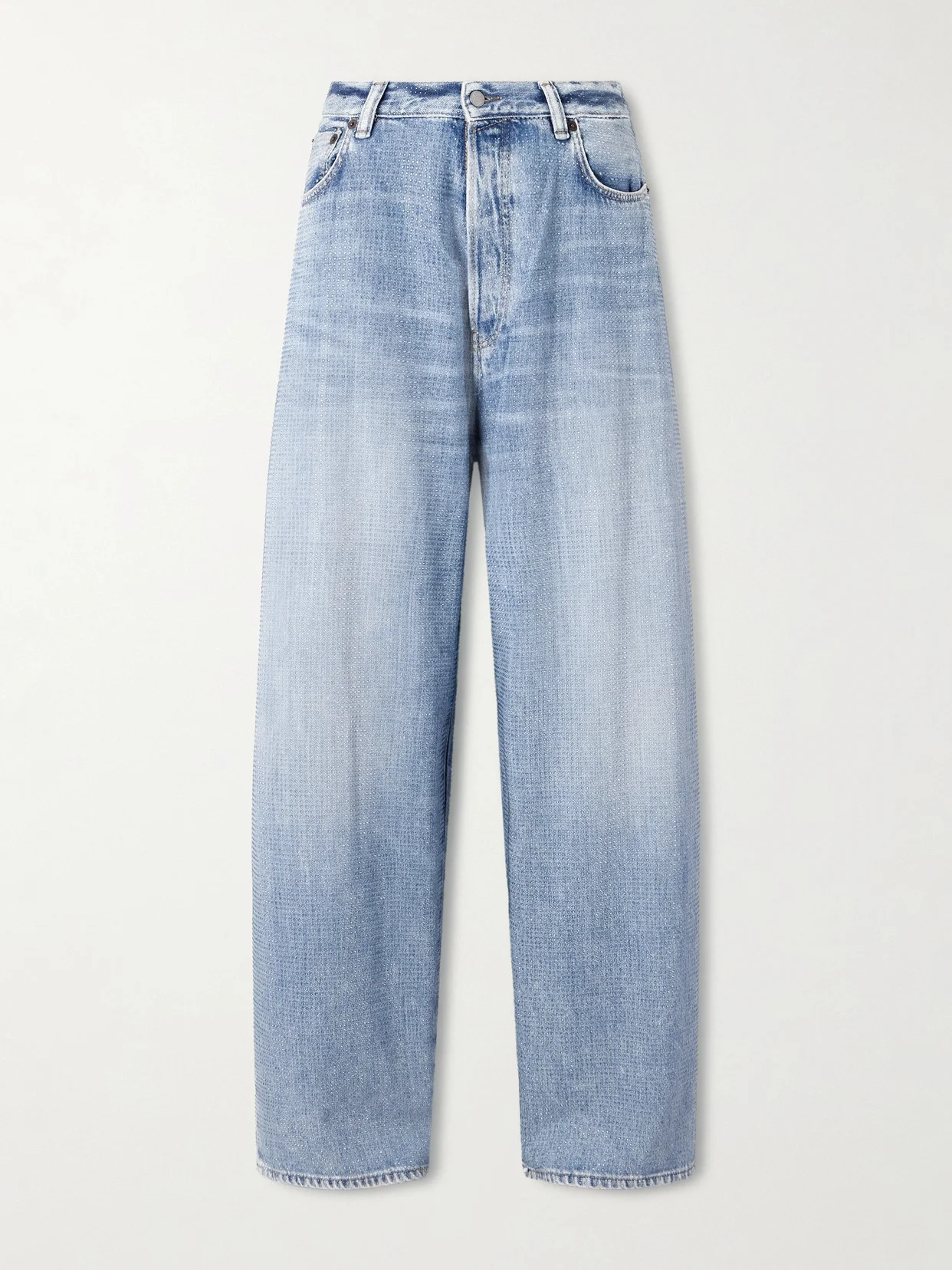 2023 Crystal-embellished Low-rise Wide-leg Jeans - 1
