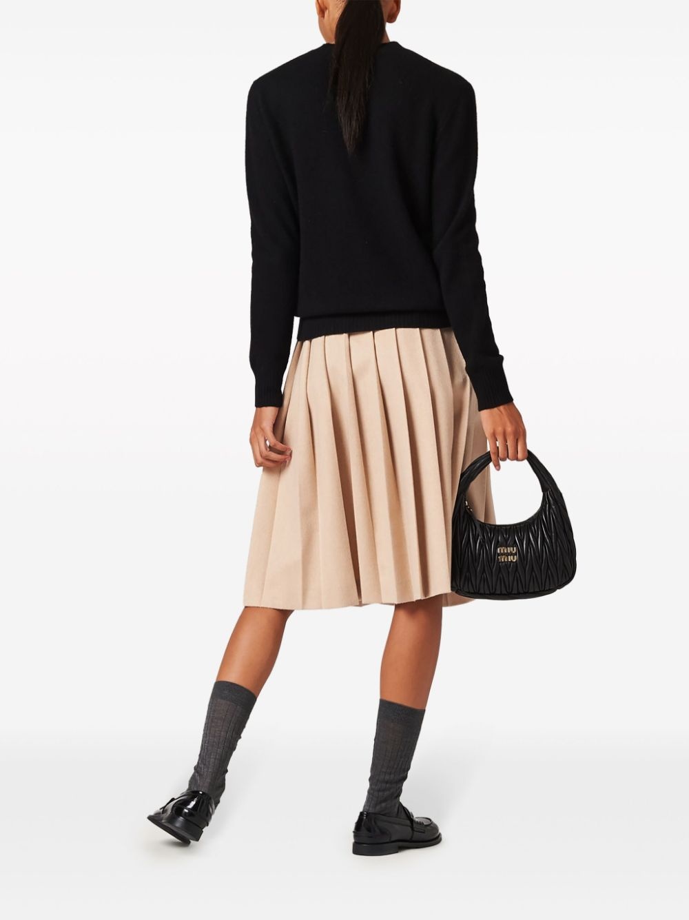 logo-jacquard cashmere jumper - 3