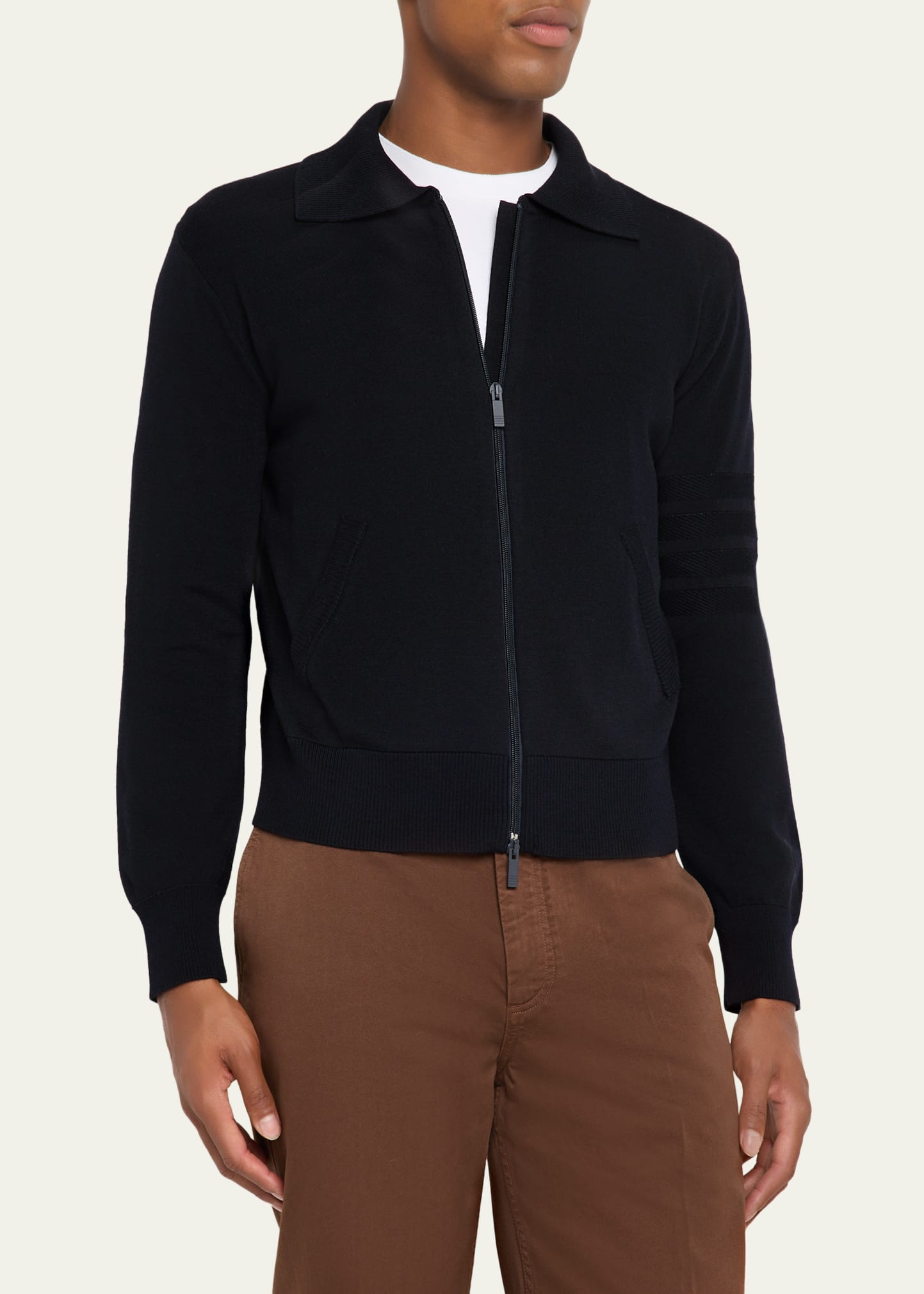 Men's Double-Face Knit Full-Zip Sweater - 4