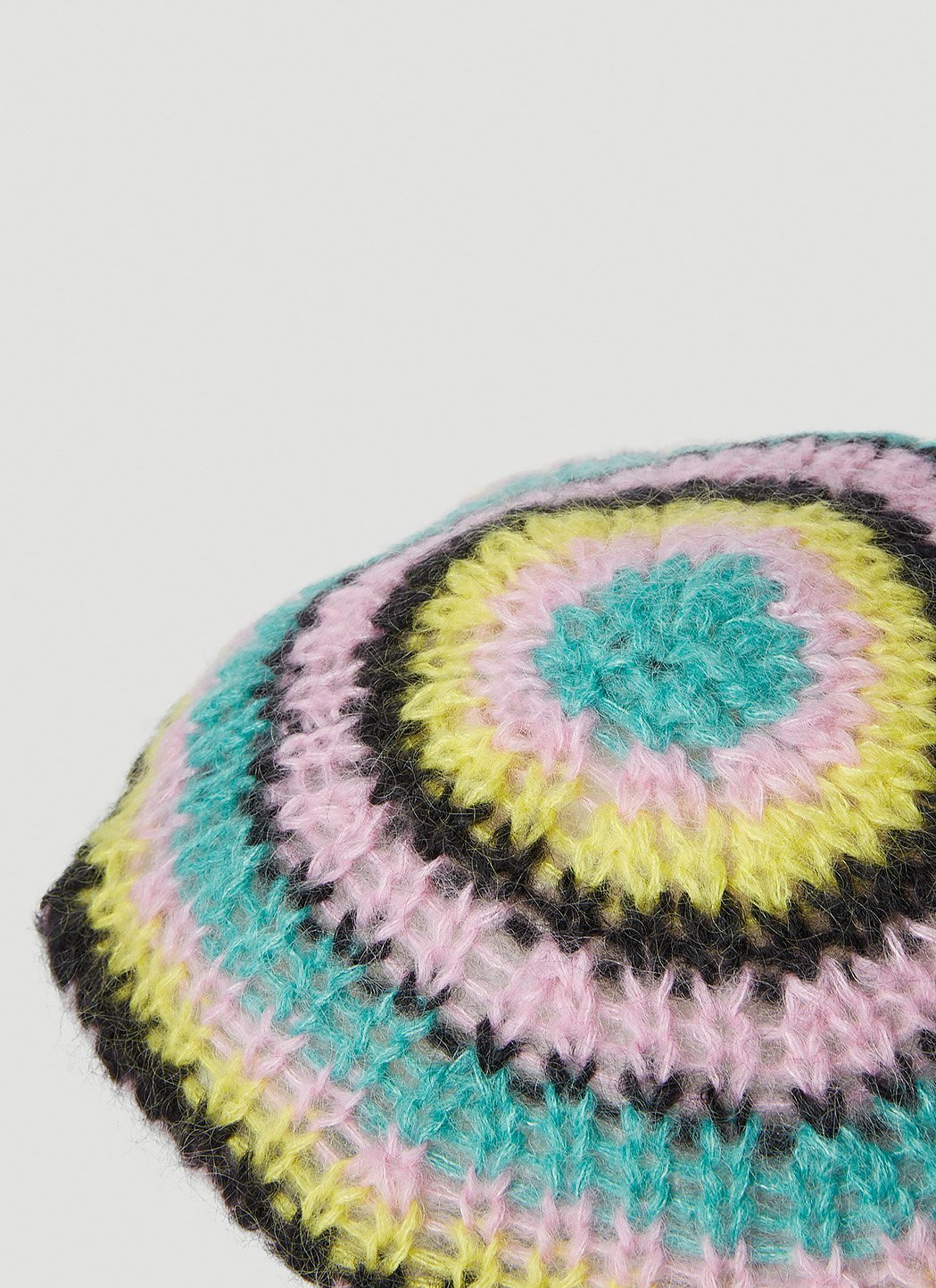 Ganni Women Striped Mohair Beret - 5