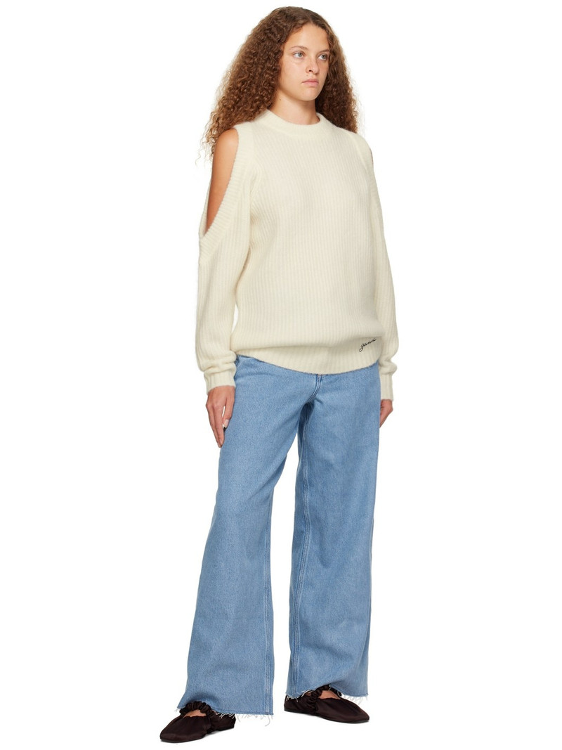 GANNI White Cutout Sweater outlook