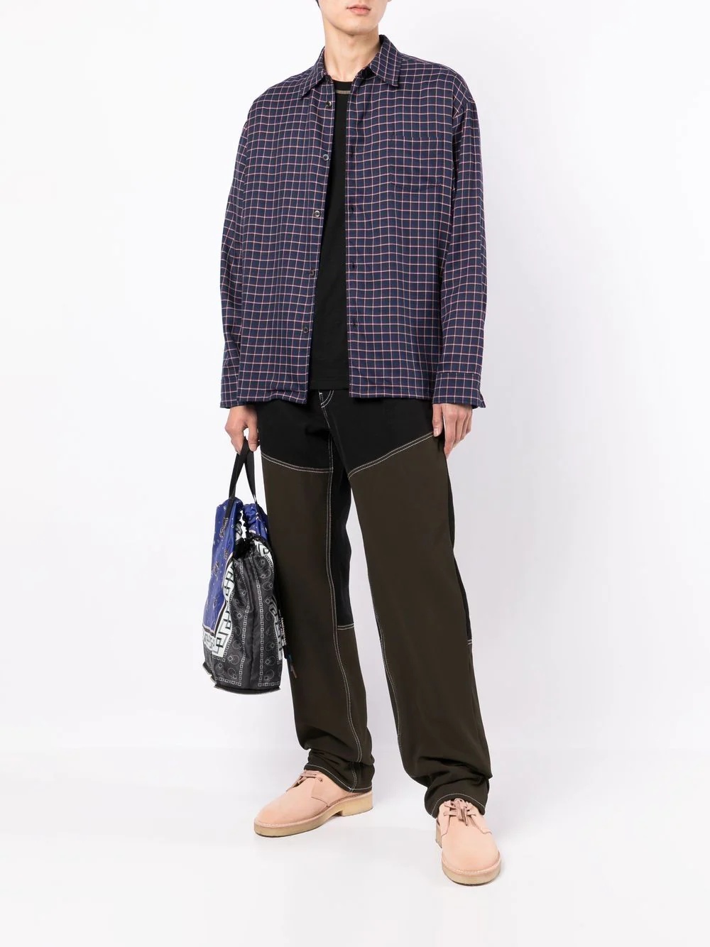 patch-pocket check flannel shirt - 2