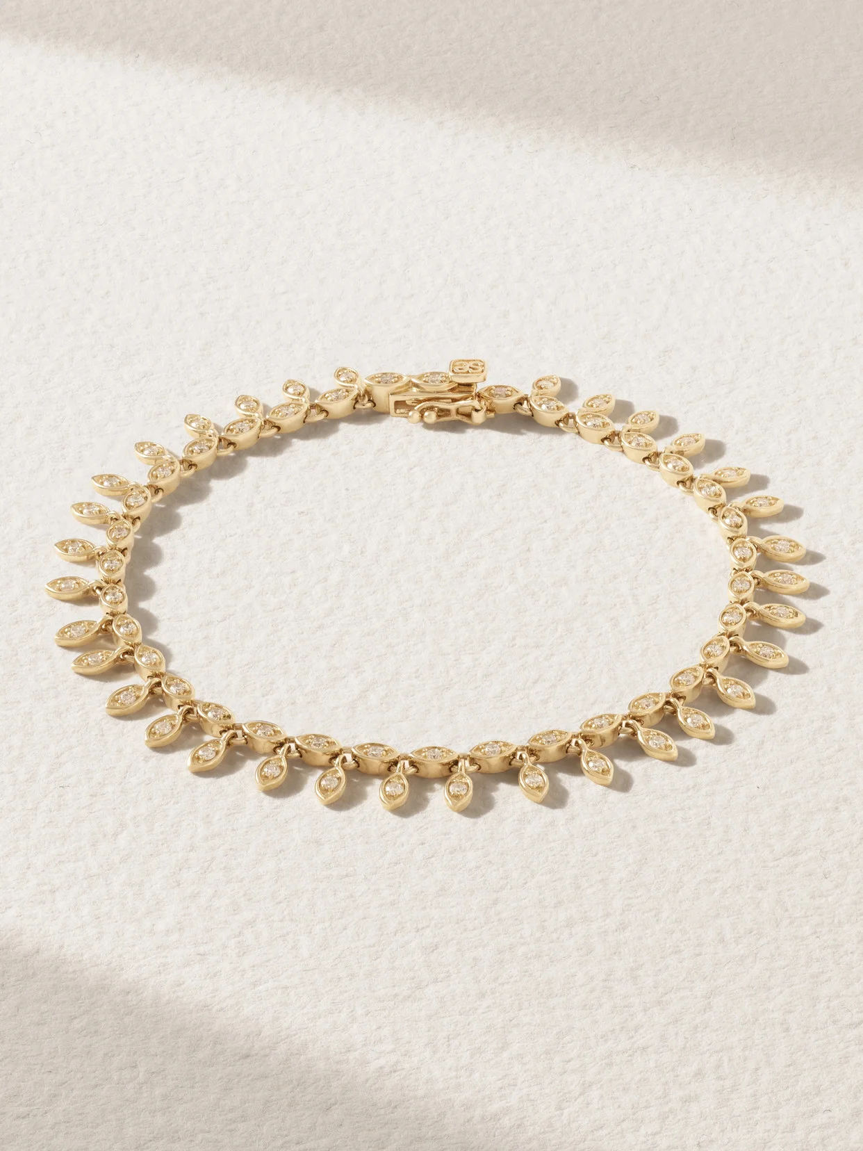 Marquis Eye Eternity Fringe 14-karat Gold Diamond Bracelet - 1