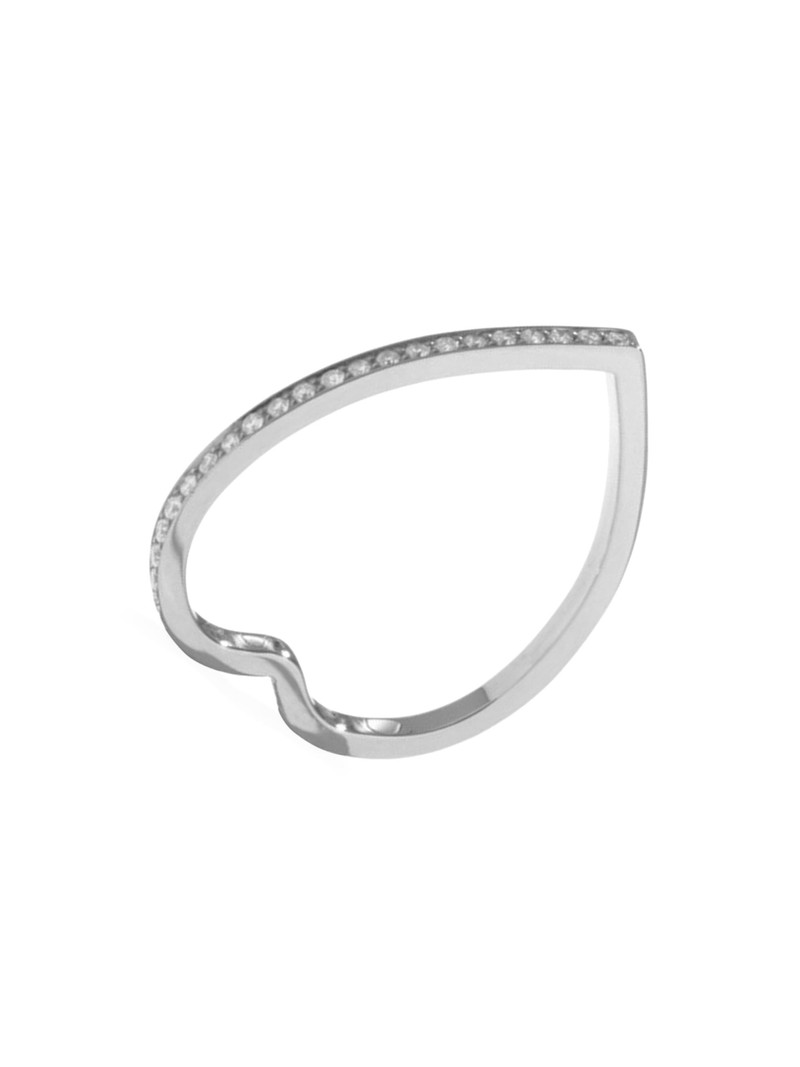 Women's Antifer 18K White Gold & Diamond Heart Ring 1