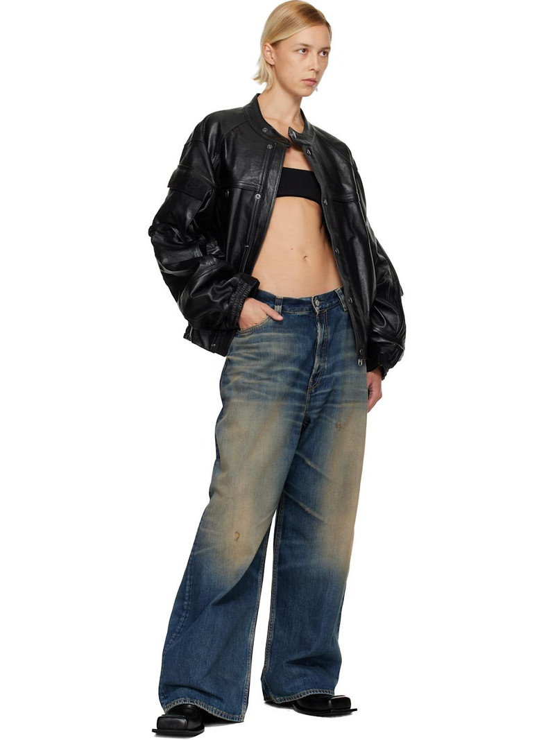 Martine Rose Black Bumbag Leather Jacket outlook