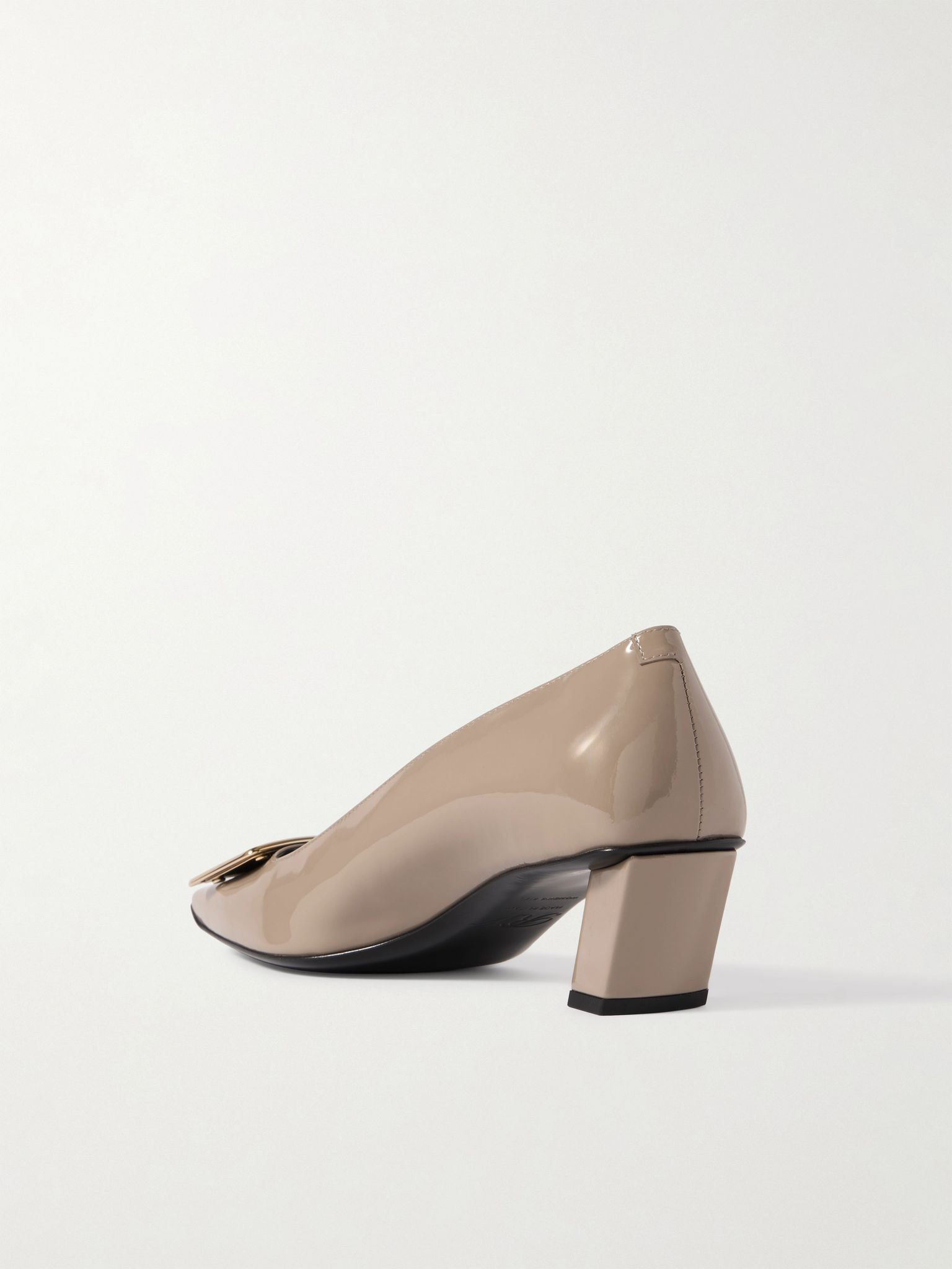 Belle Vivier 45 patent-leather pumps Taupe - 3