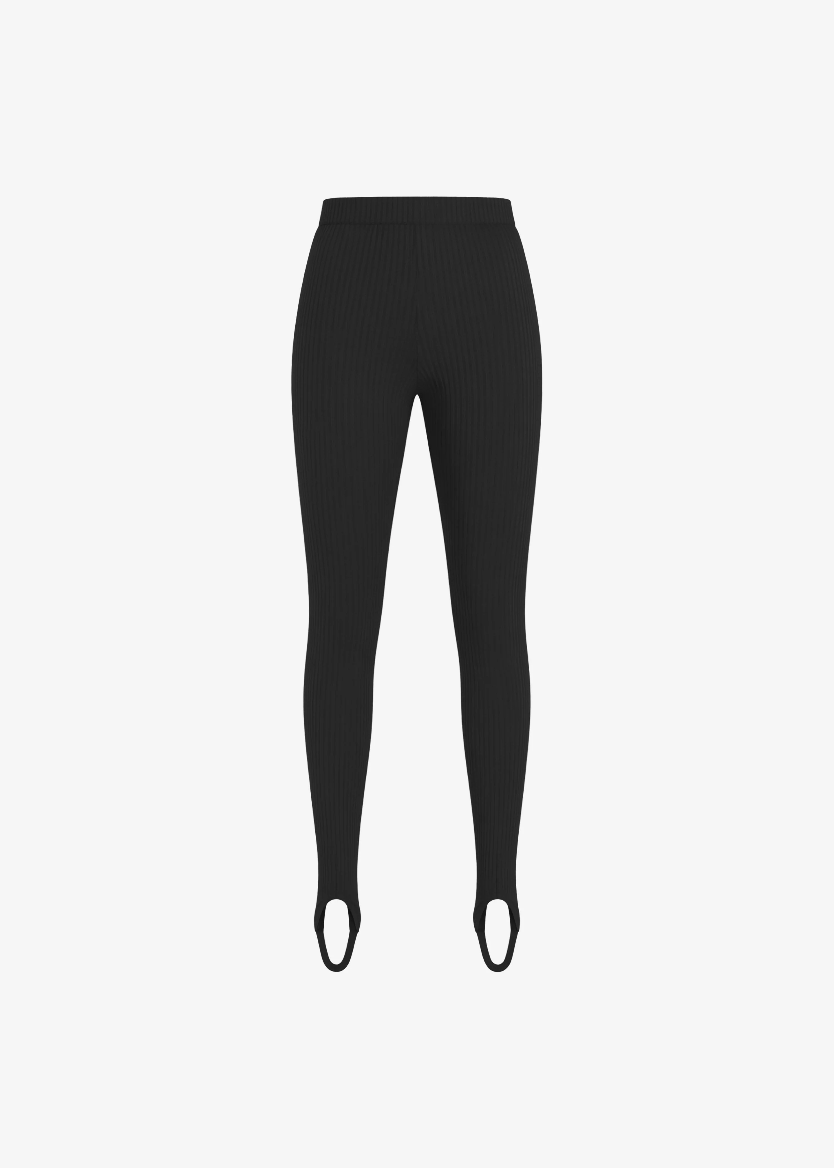 Piuma Knit Stirrup Leggings - Black - 1