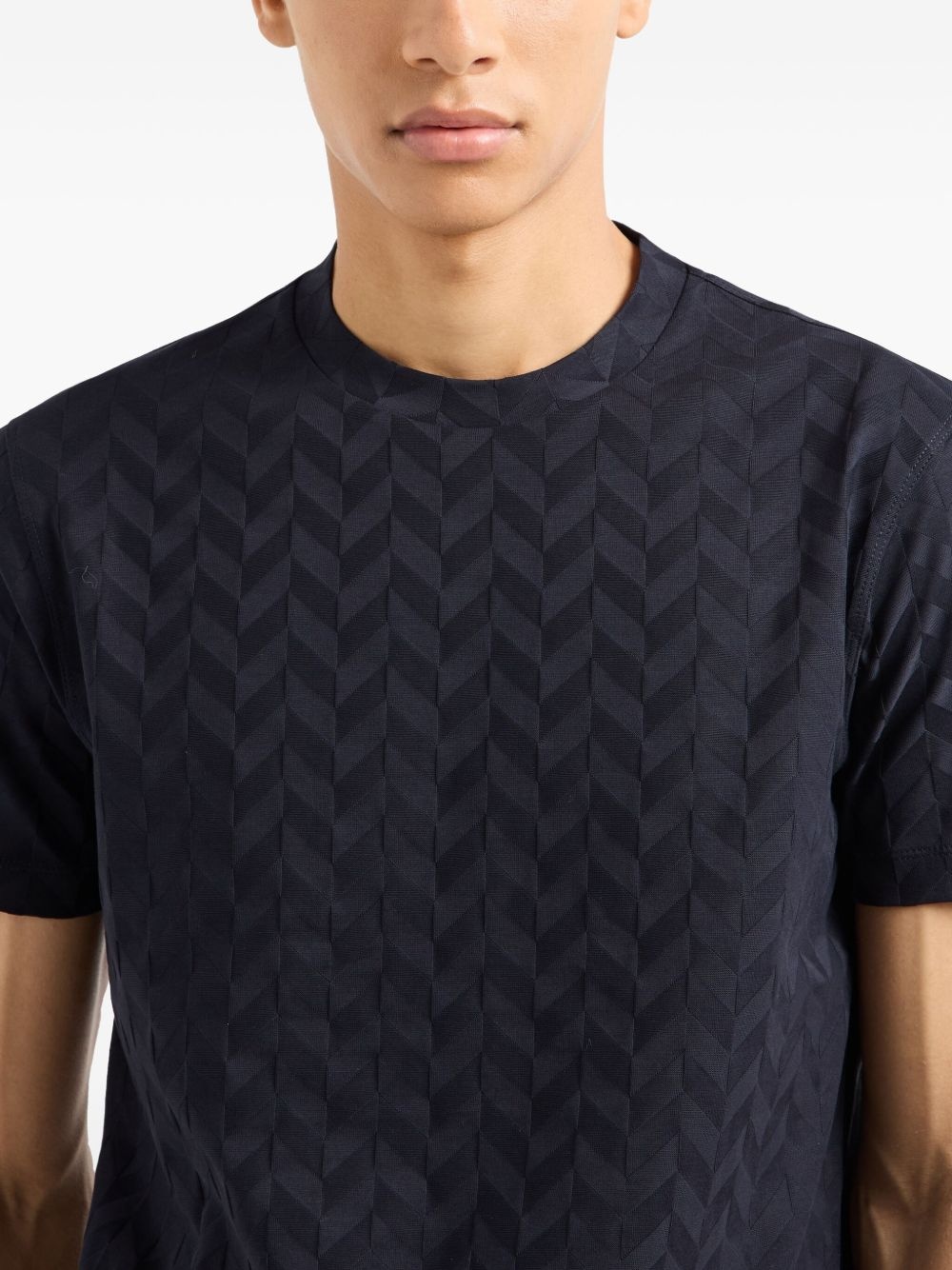 herringbone-pattern T-shirt - 5