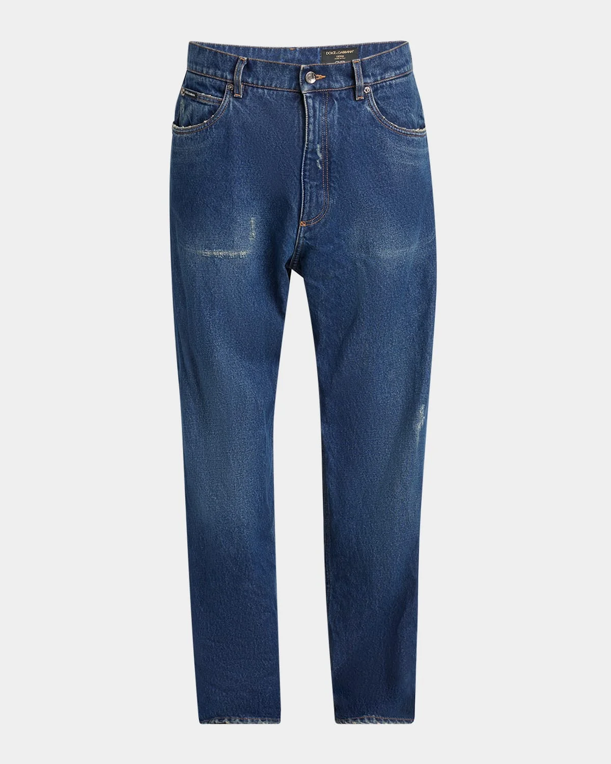 Men's Relaxed-Fit Logo Plaque Jeans - 1