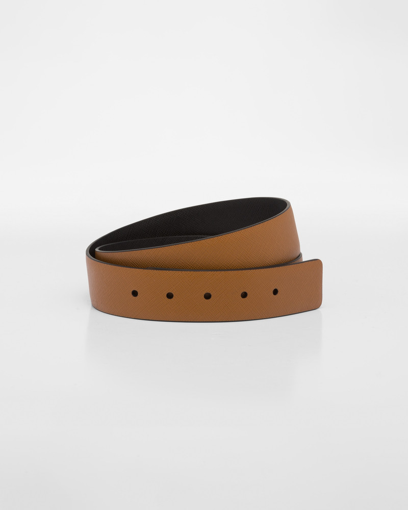 Reversible Saffiano leather belt strap 1