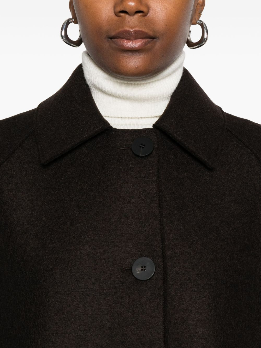 Balmacaan button-front raglan-sleeve coat - 5