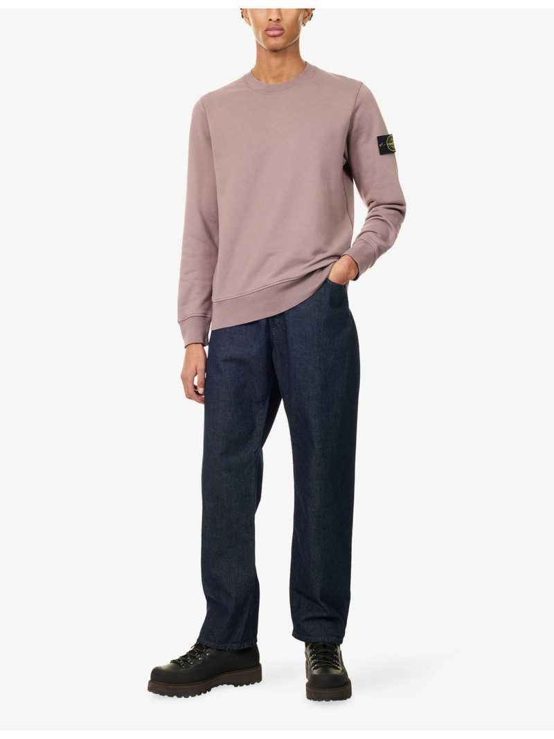 Stone Island Crewneck Logo-Patch Cotton Sweatshirt outlook