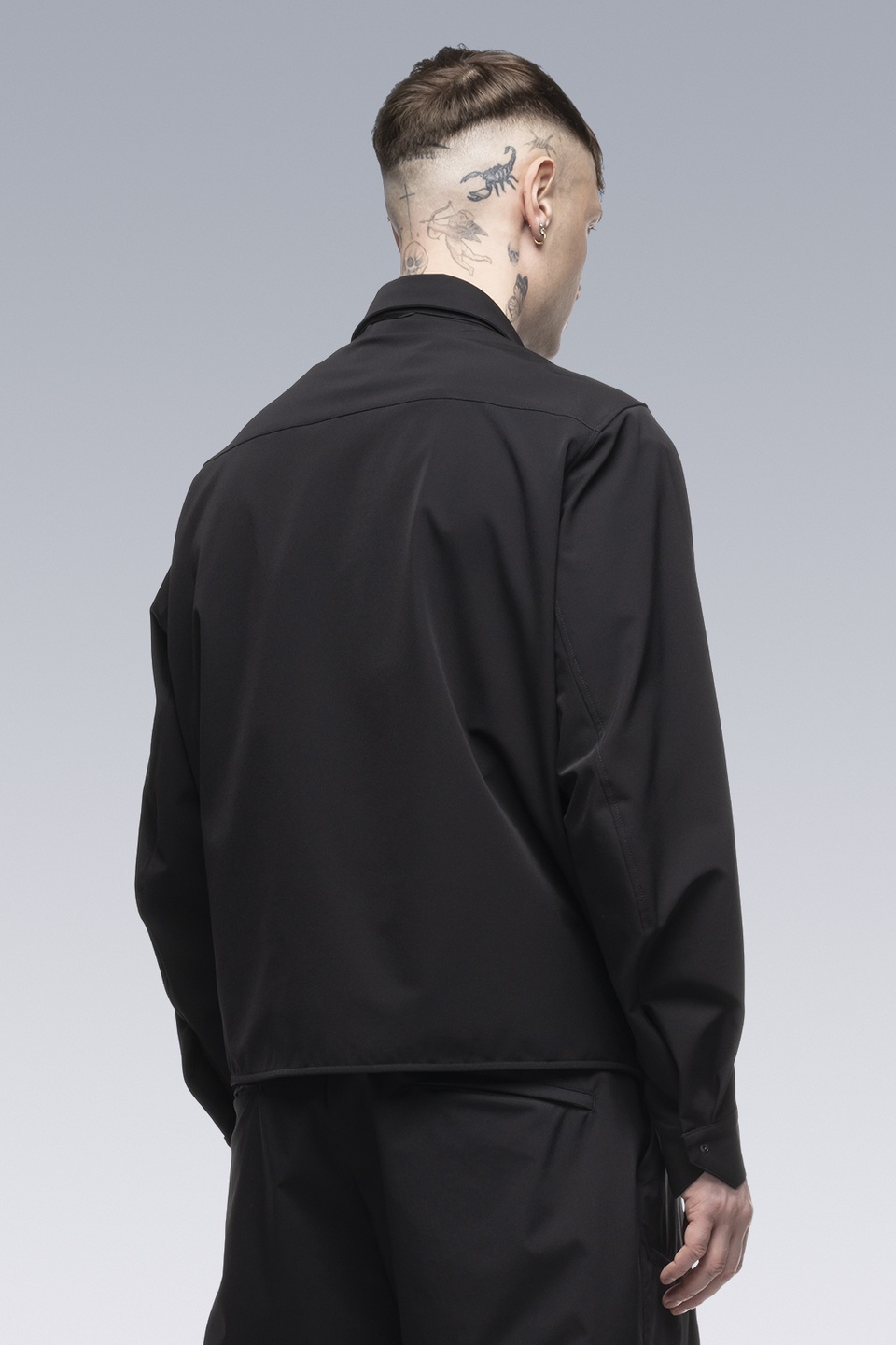 LA10-DS schoeller® Dryskin™  Press Button Shirt Jacket Black - 3