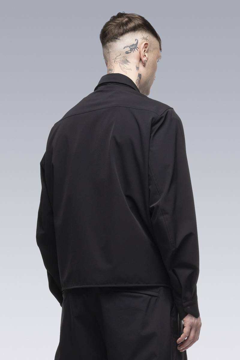 LA10-DS schoeller® Dryskin™ Press Button Shirt Jacket Black 3