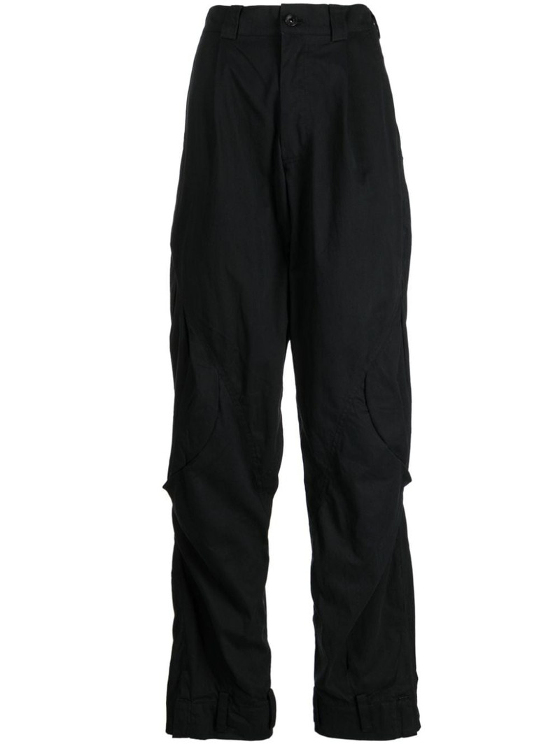 button-up cotton-blend trousers 1