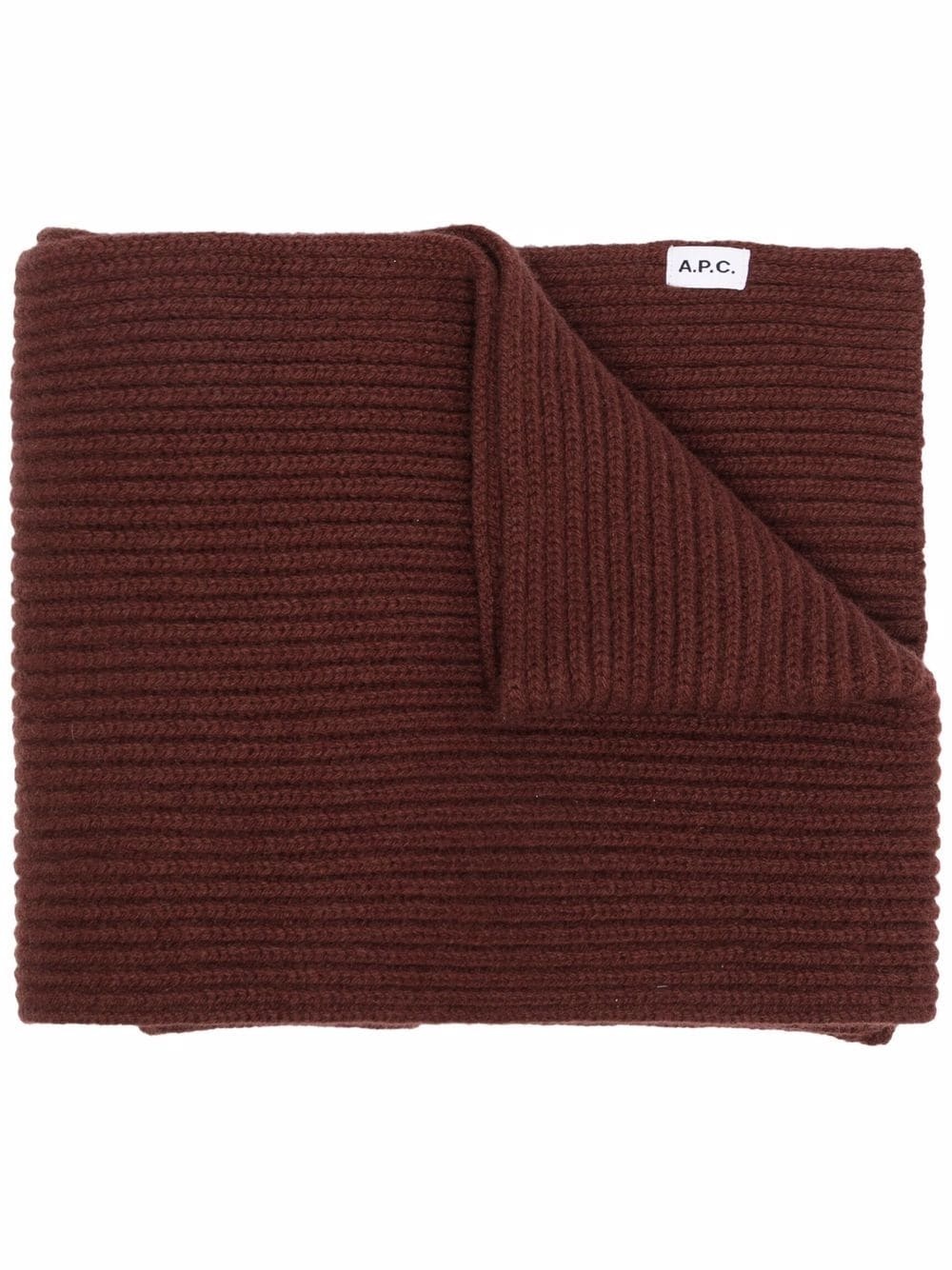 ribbed-knit logo scarf - 1