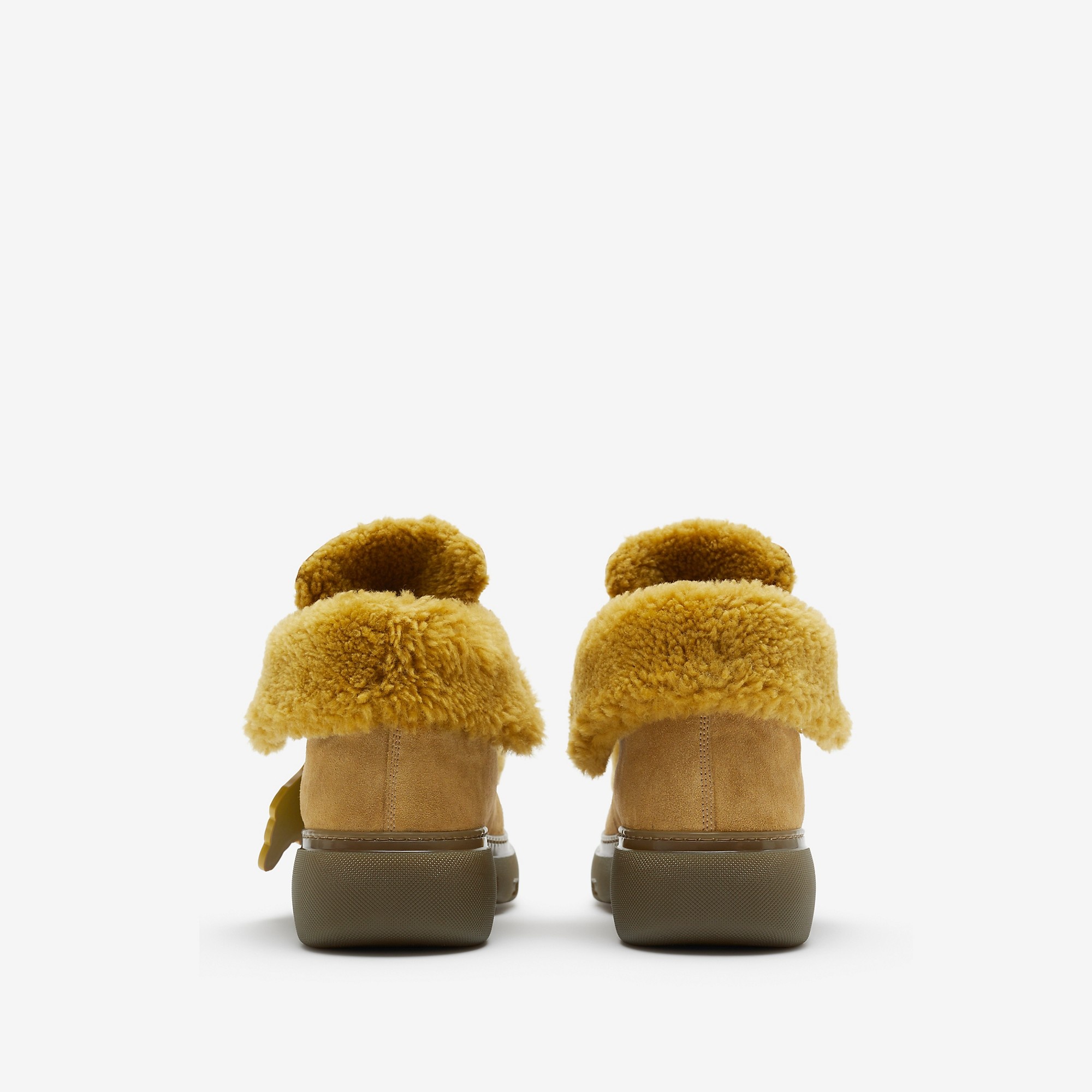 Suede and Shearling Creeper Boots - 4