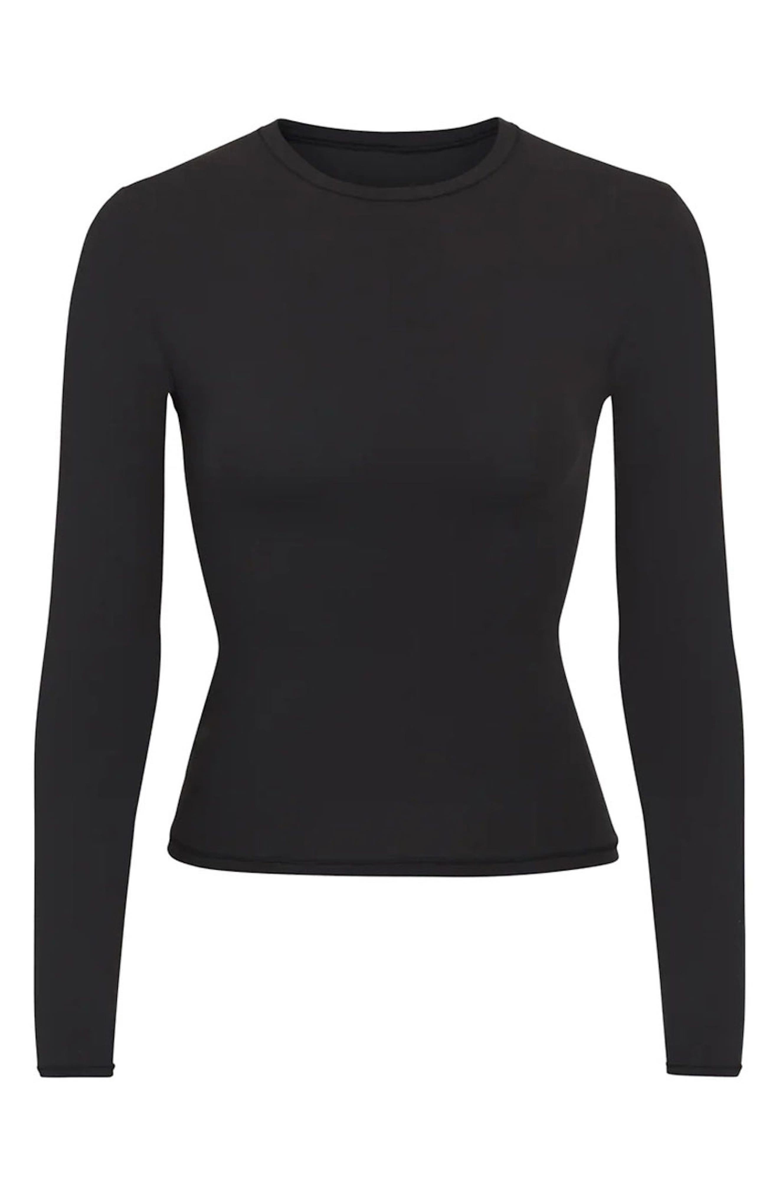 SKIMS Fits Everybody Long Sleeve T-Shirt in Onyx at Nordstrom - 4