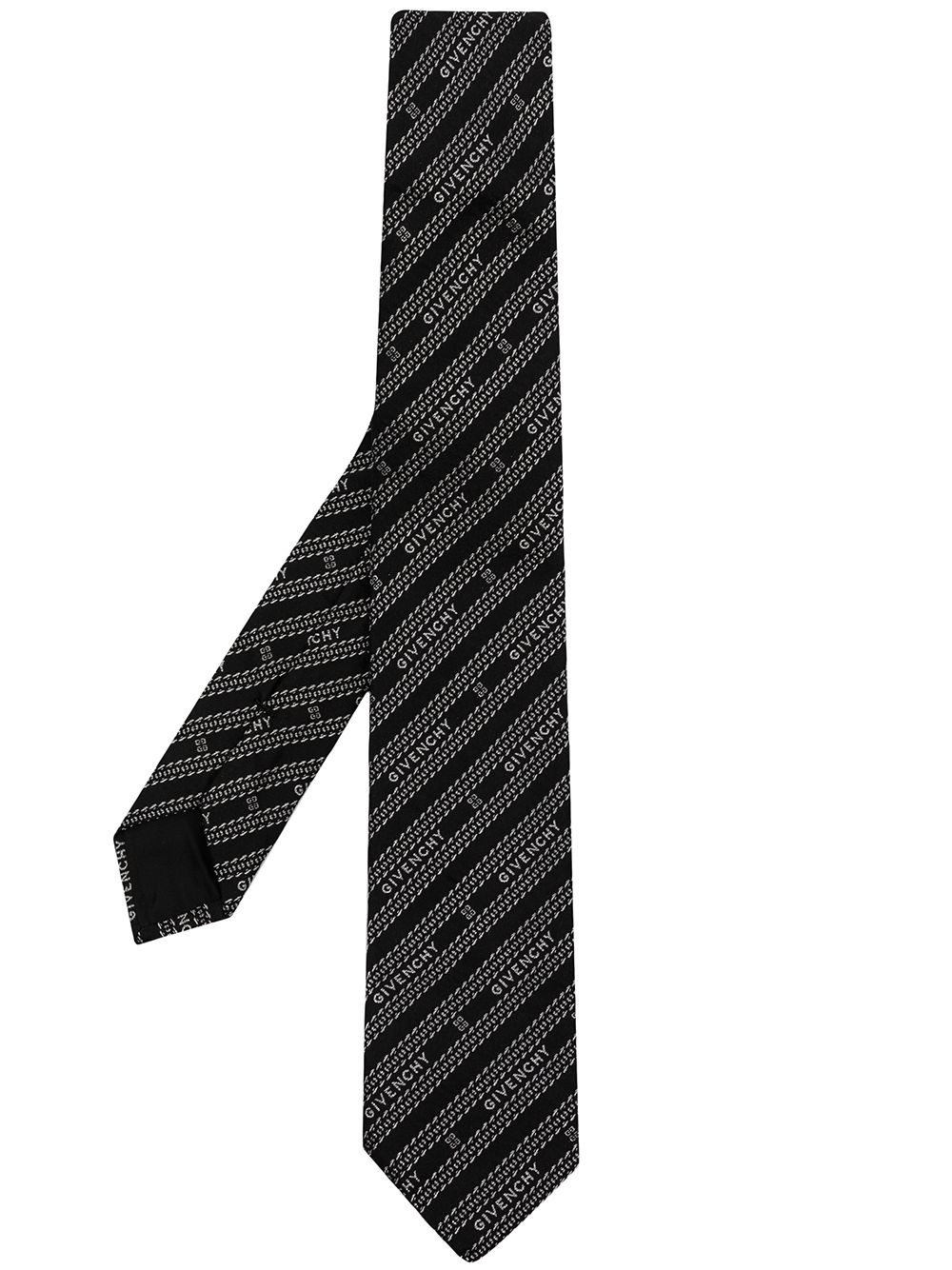 logo jacquard satin tie - 1