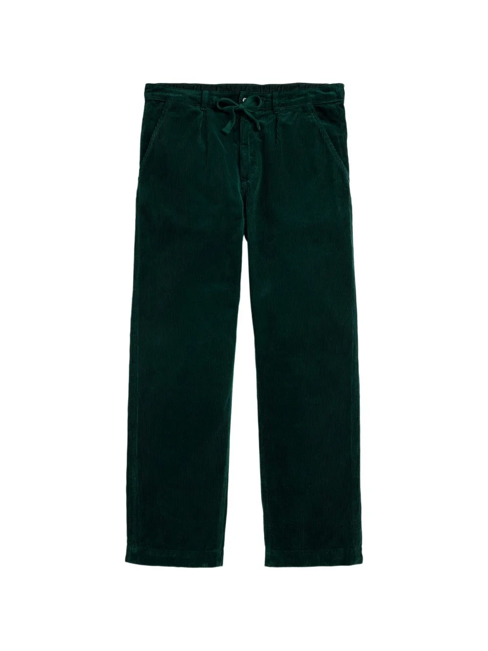 pleated corduroy straight-leg trousers - 1