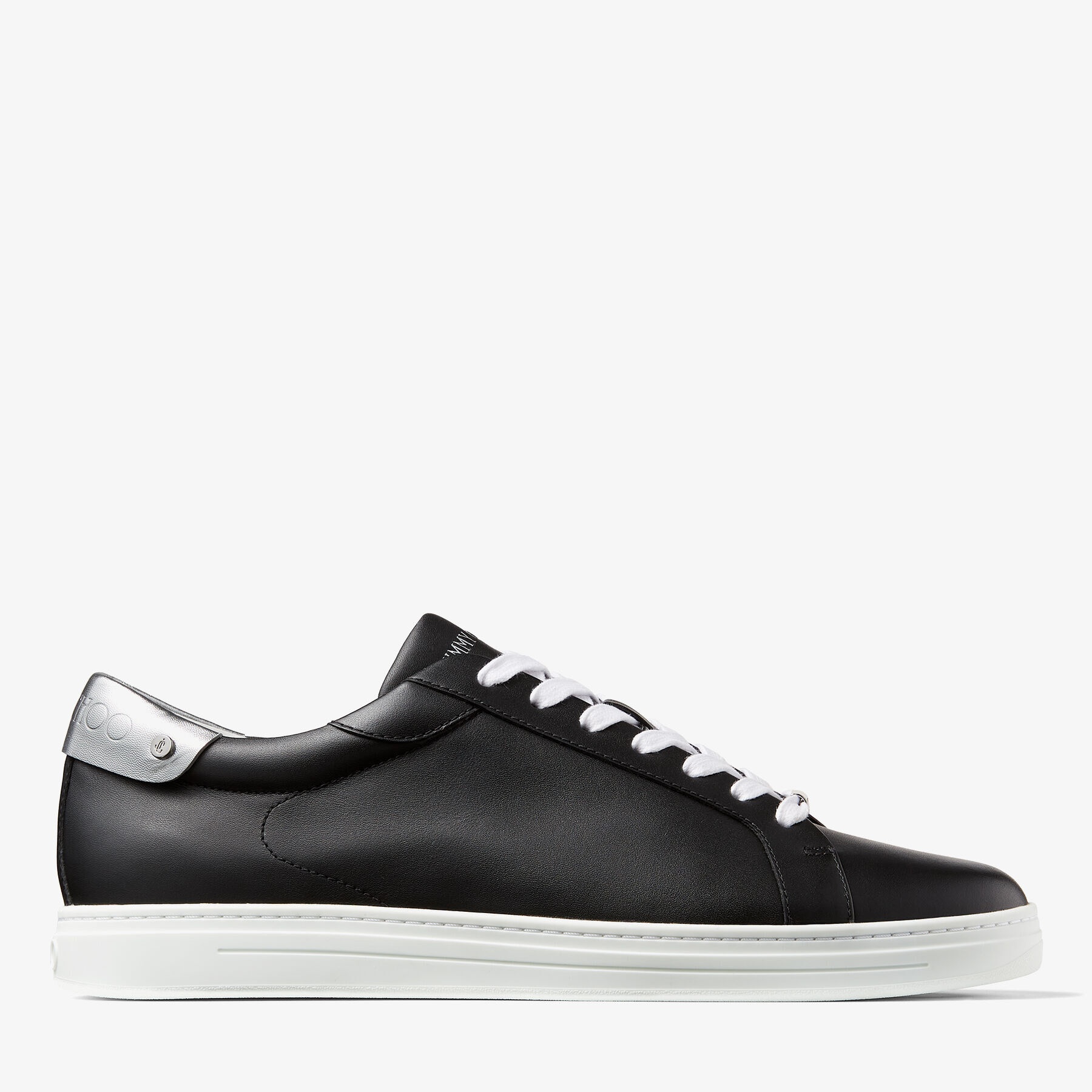 Rome/M
Black Calf Leather and Silver Metallic Nappa Low Top Trainers - 1