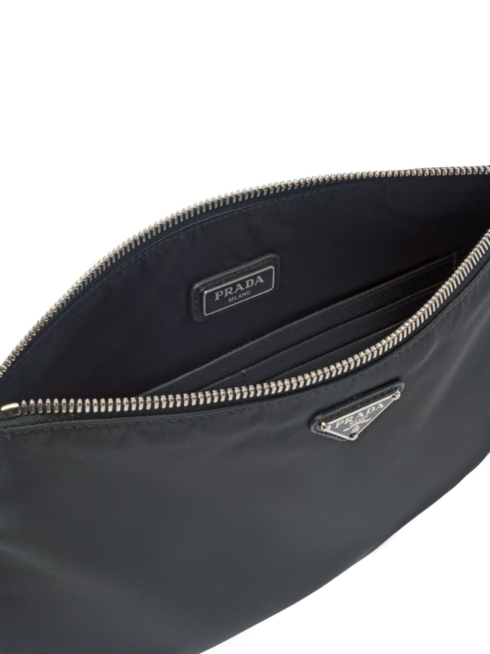 Re-Nylon triangle-logo clutch bag - 6