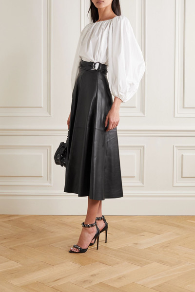 Alaïa Wrap-effect leather midi skirt outlook