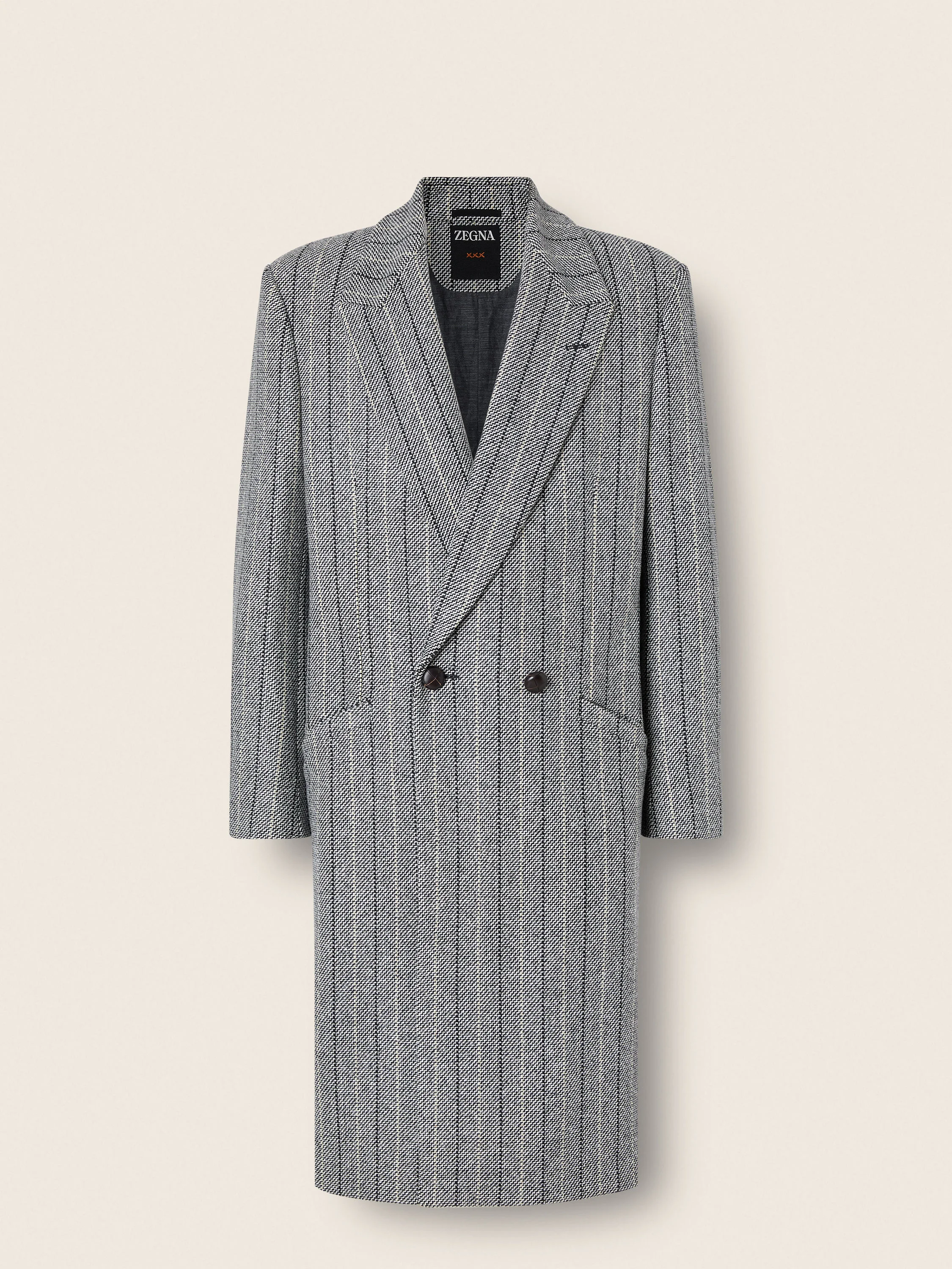 GREY TROFEO SELECTION WOOL OVERCOAT - 1