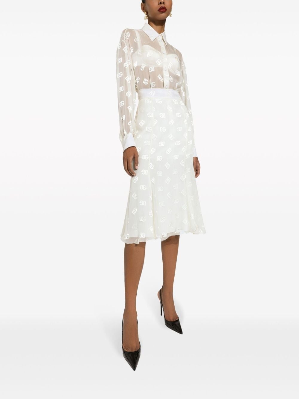 DG logo godet skirt - 2
