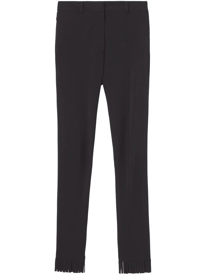 high-waisted fringed-edge leggings 1