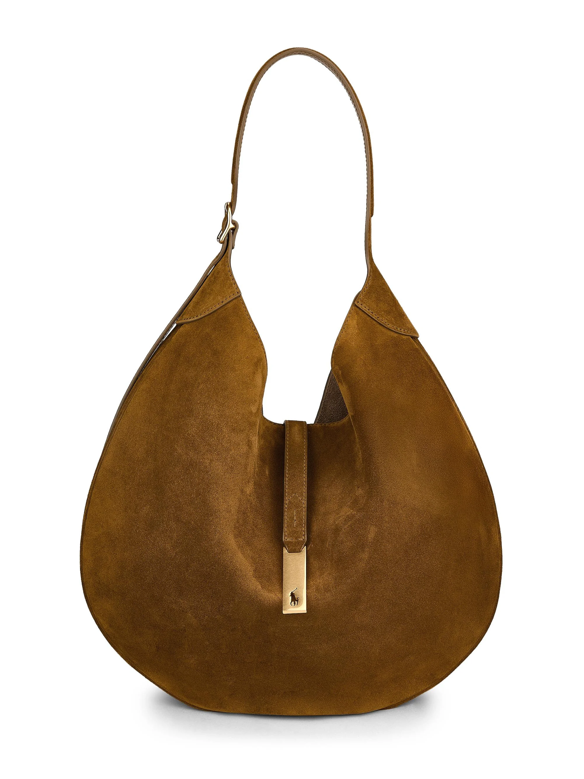 Women's Polo ID Medium Suede Shoulder Bag - Artichoke - 1