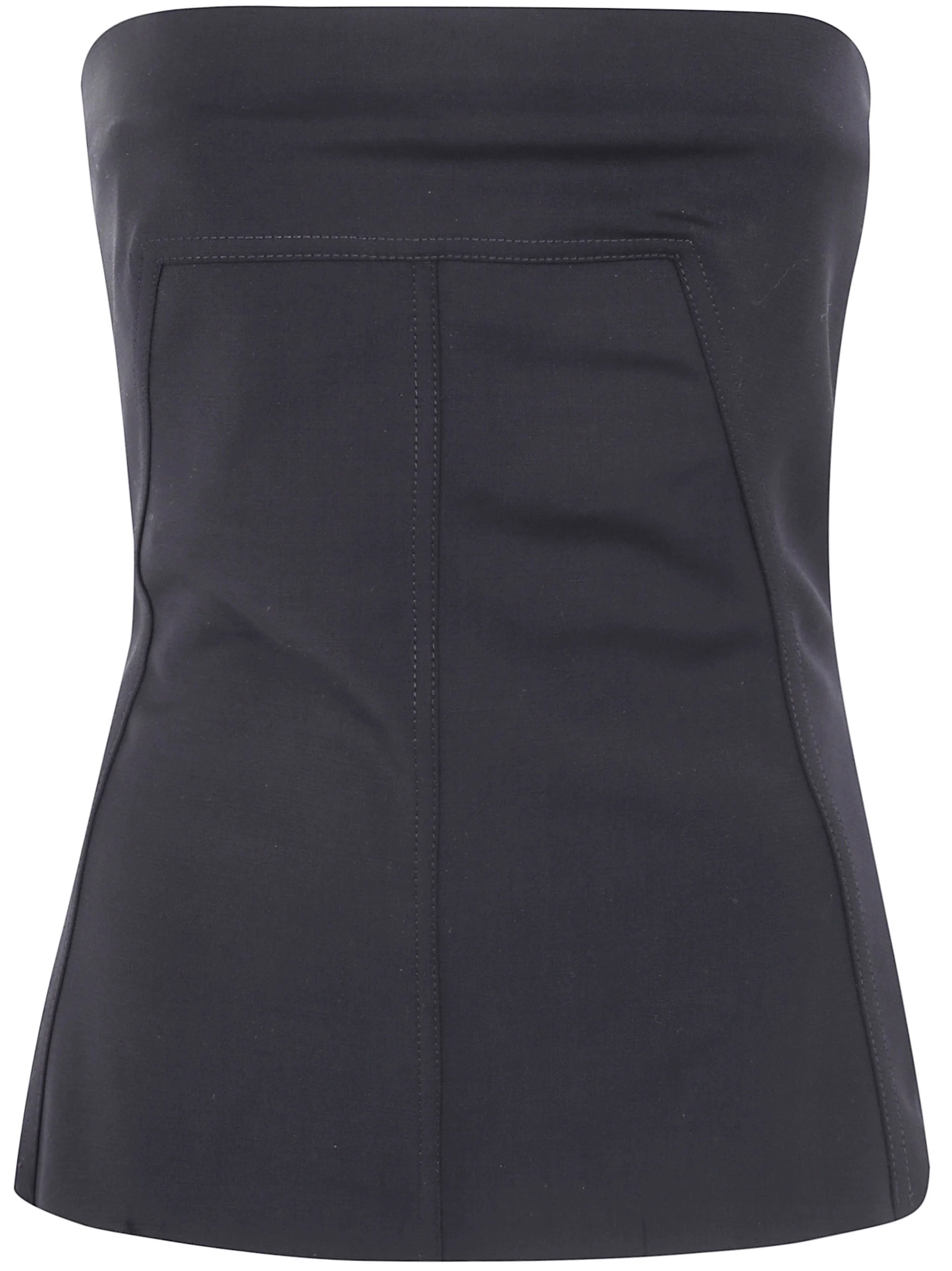 Top Wool Black "Bustier" - 1