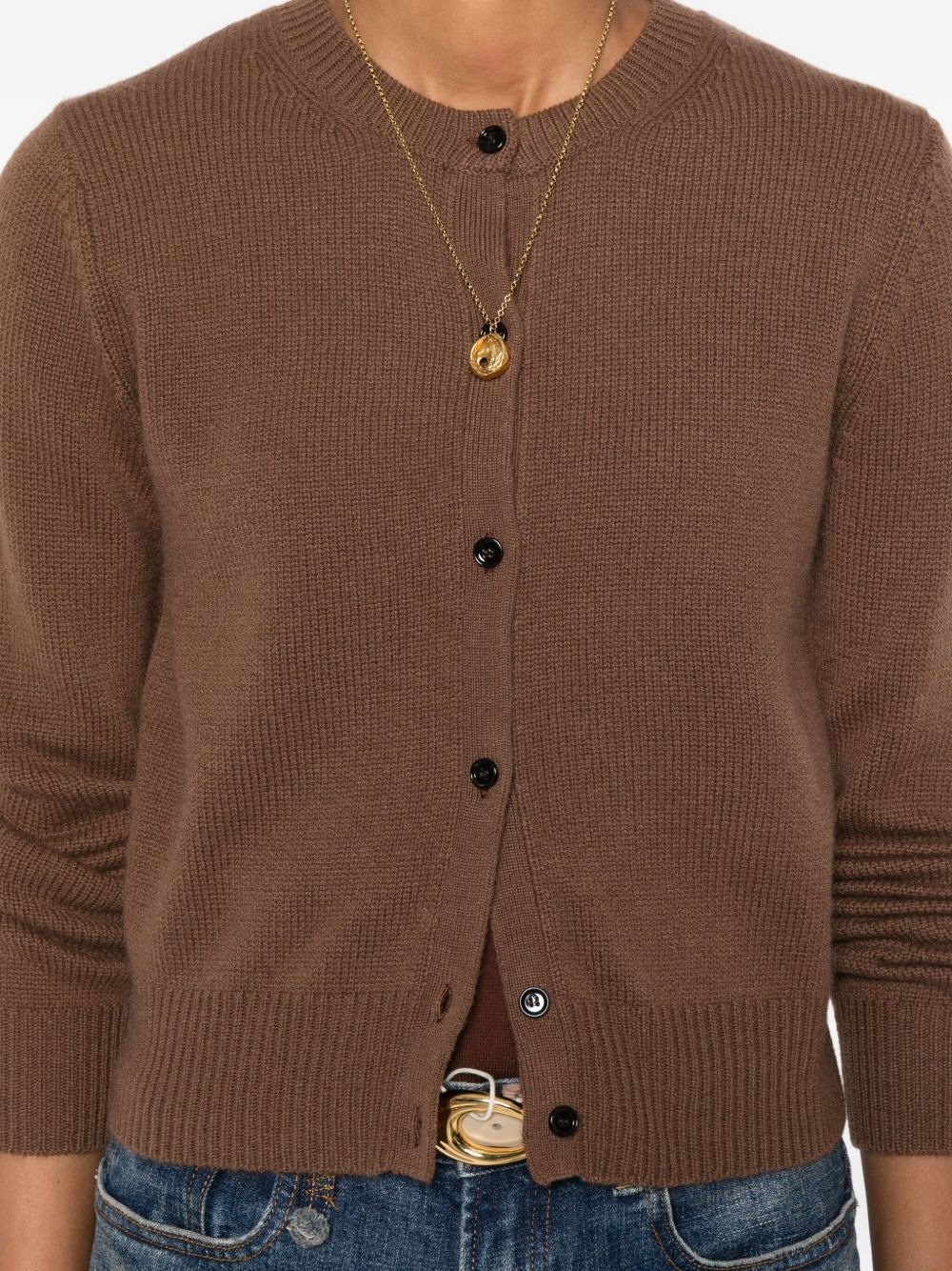 button-front cashmere cardigan - 5