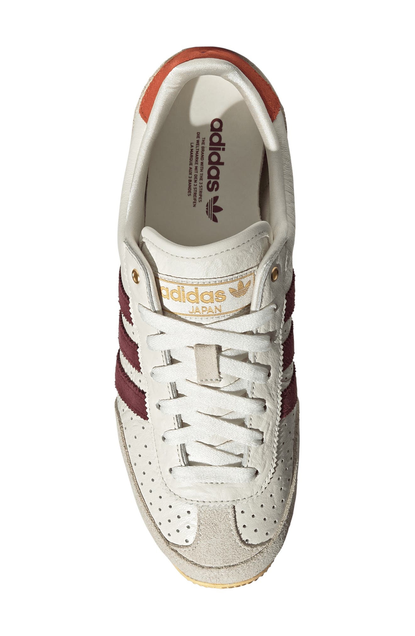 adidas Japan Low Top Sneaker in Off White/Shadow Red/Orange at Nordstrom - 4