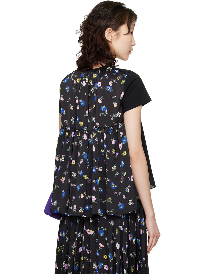 Black Floral Print T-shirt 3