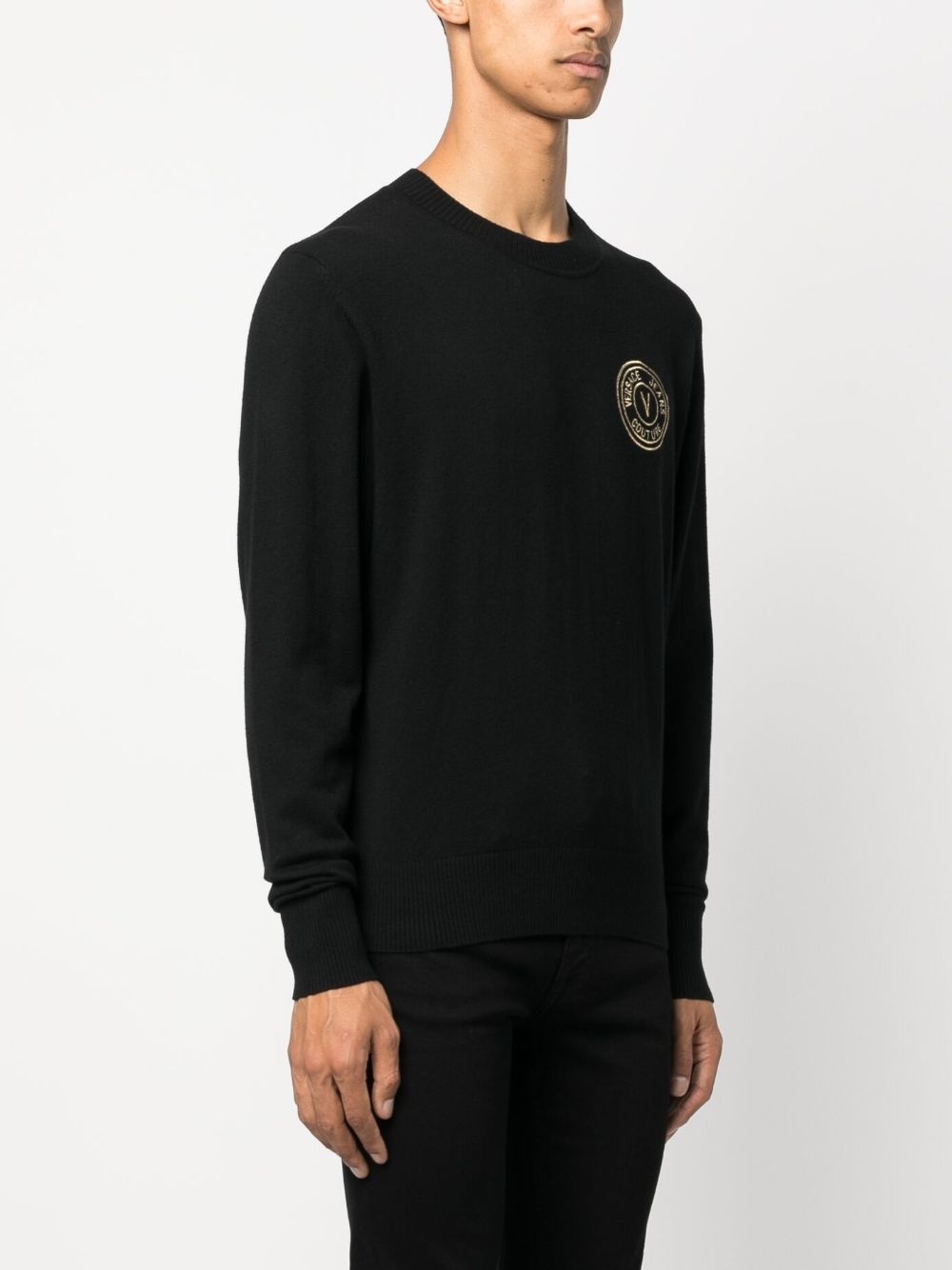 embroidered-logo knit jumper - 3